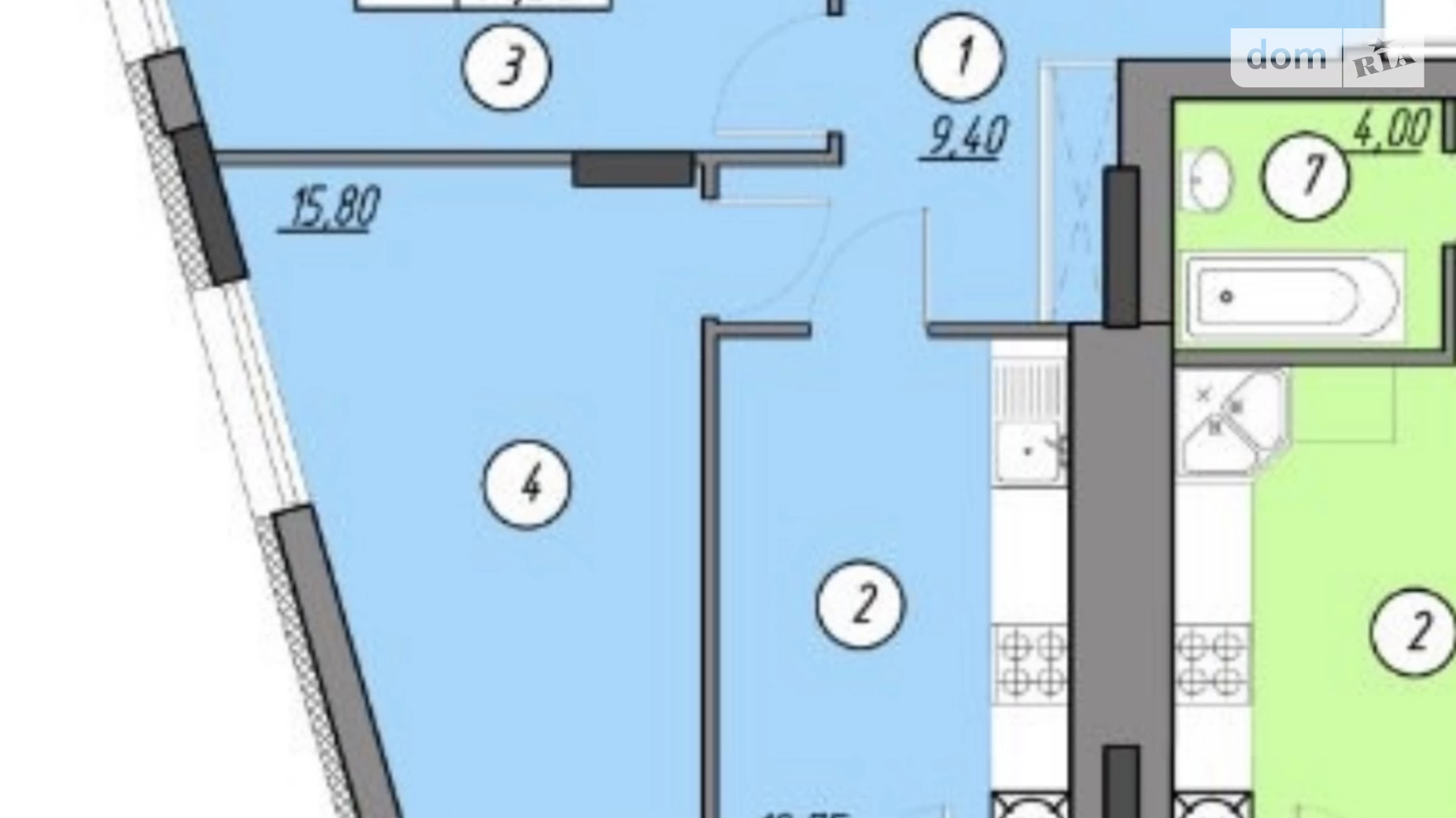 2-комнатная квартира 61.5 кв. м в Тернополе, ул. Троллейбусная - фото 5