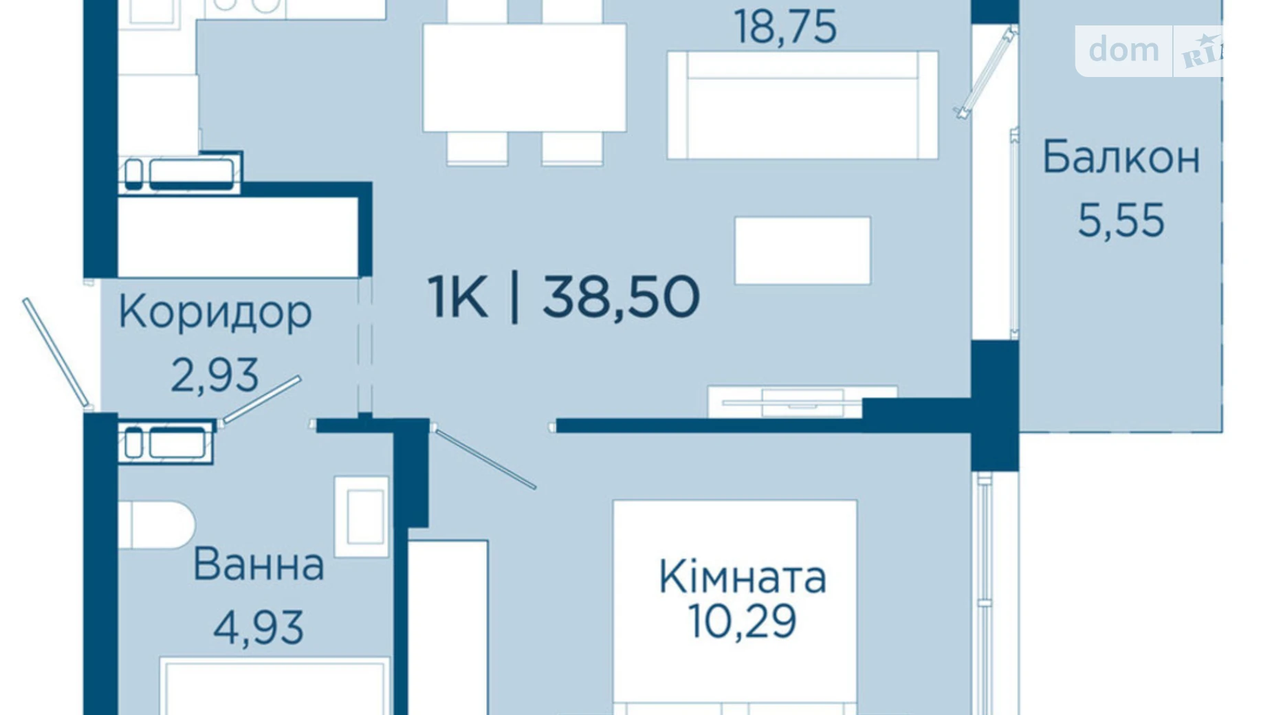 Продается 1-комнатная квартира 38.5 кв. м в Криховцах, ул. Физкультурная, 27 - фото 2