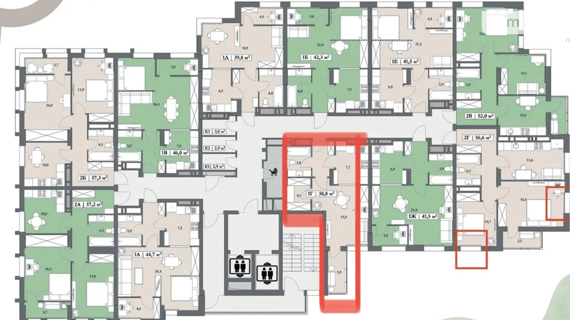 Продается 1-комнатная квартира 42 кв. м в Днепре, ул. Космическая, 5 - фото 2