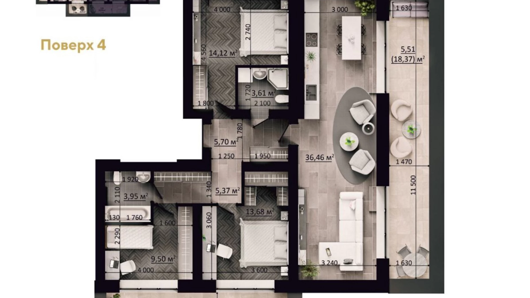 Продается 2-комнатная квартира 86 кв. м в Буче, ул. Коновальца, 49 - фото 2