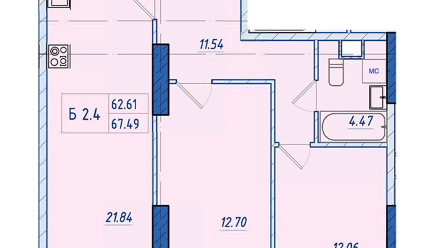 Продается 2-комнатная квартира 67.23 кв. м в Одессе, ул. Балтиморская(Посмитного), 20А - фото 2