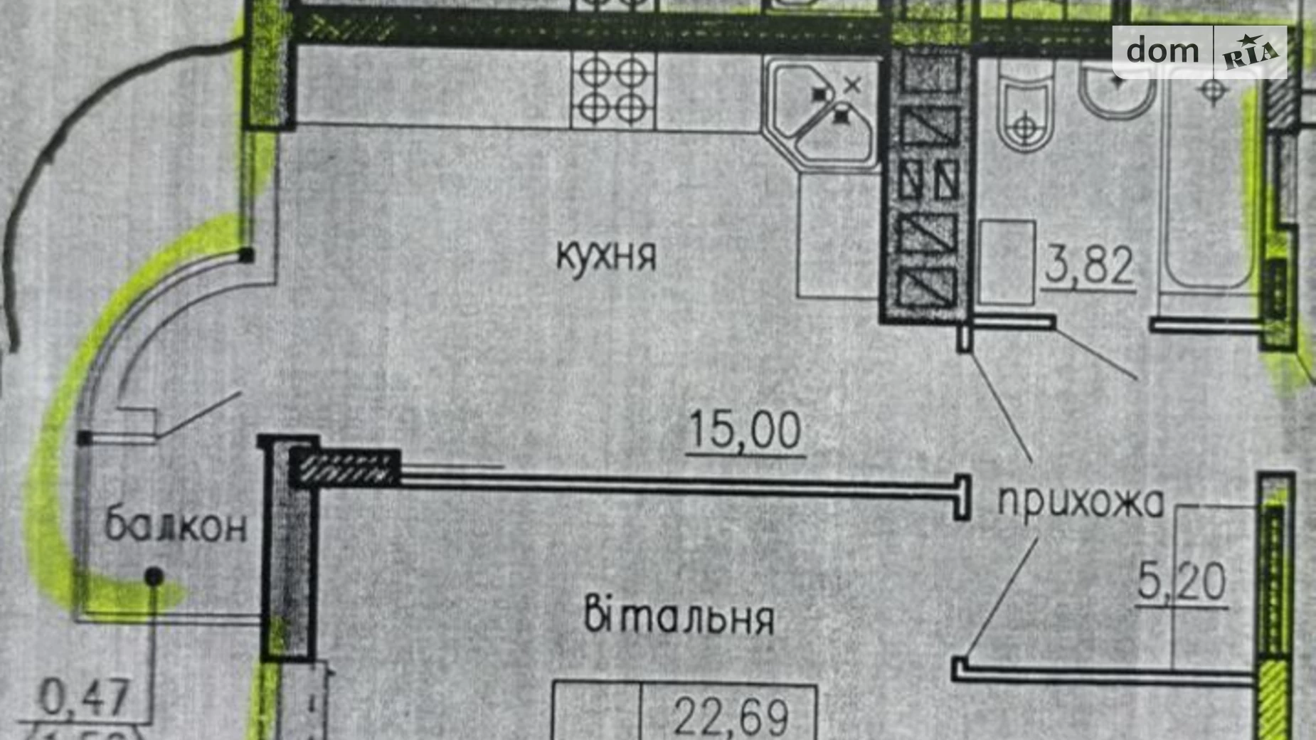 1-комнатная квартира 40 кв. м в Тернополе, ул. Петра Батьковского(Бригадная) - фото 4