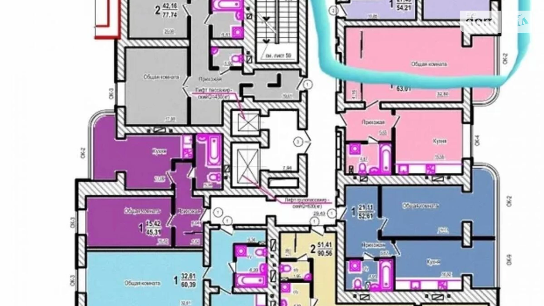 Продается 1-комнатная квартира 54 кв. м в Харькове, ул. Яны Червоной(Родниковая) - фото 2