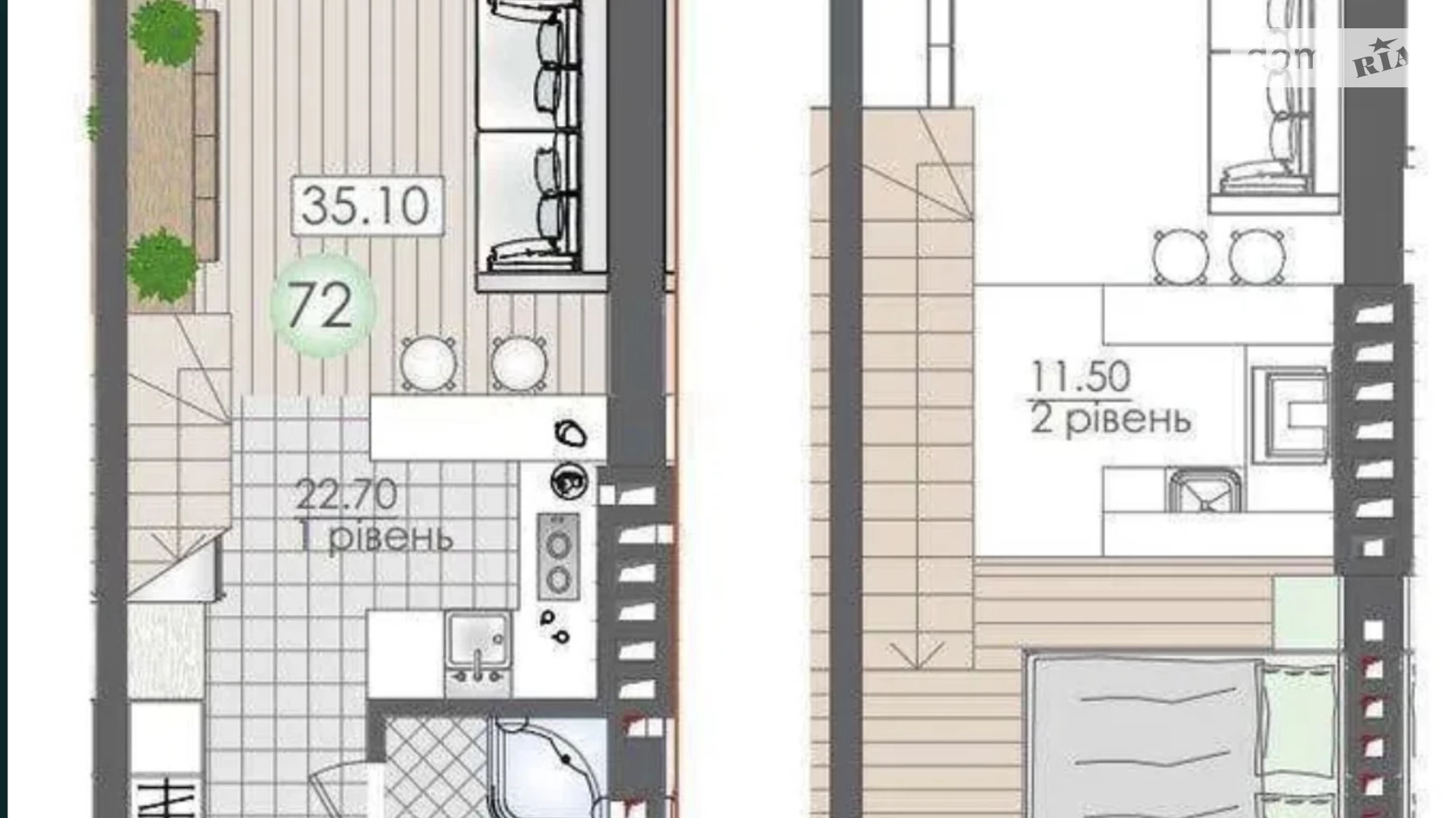 Продается 1-комнатная квартира 36 кв. м в Южному, ул. Иванова, 31 - фото 4