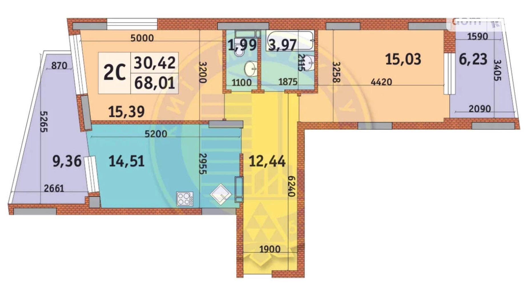 Продается 2-комнатная квартира 68.7 кв. м в Киеве, цена: 106000 $ - фото 2
