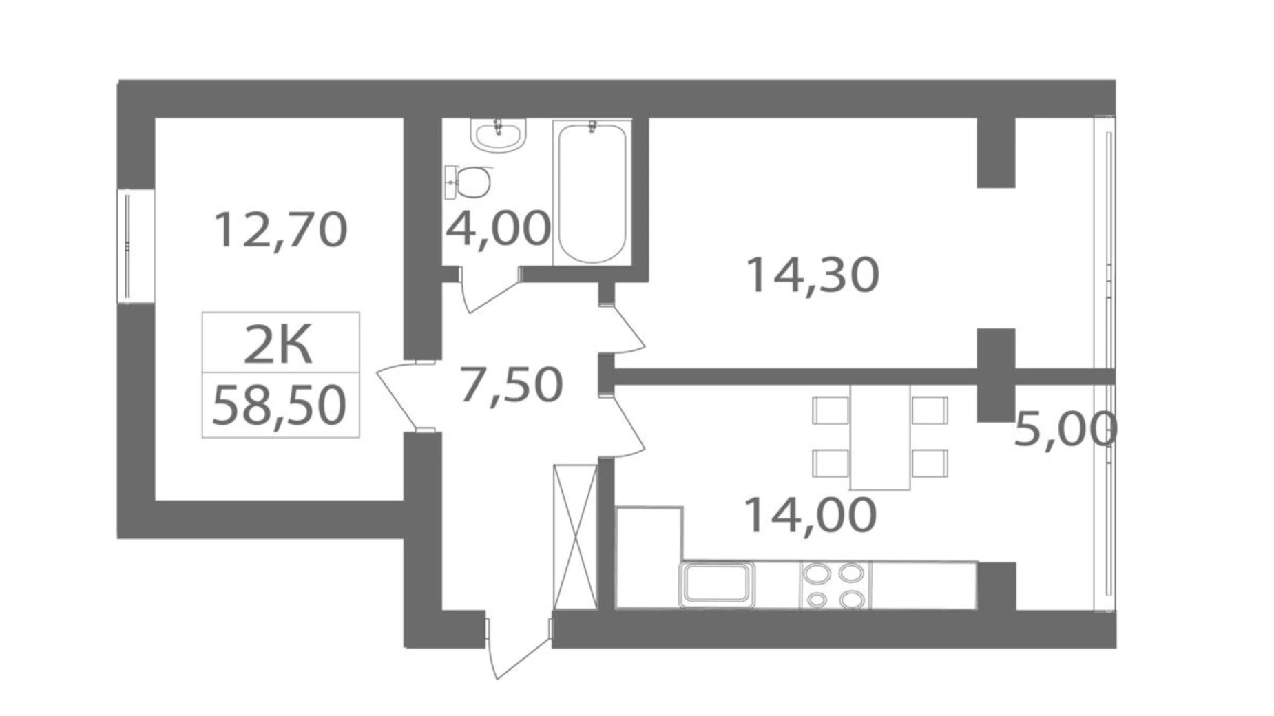 Продается 2-комнатная квартира 60 кв. м в Ивано-Франковске, ул. Высочана Семена - фото 2