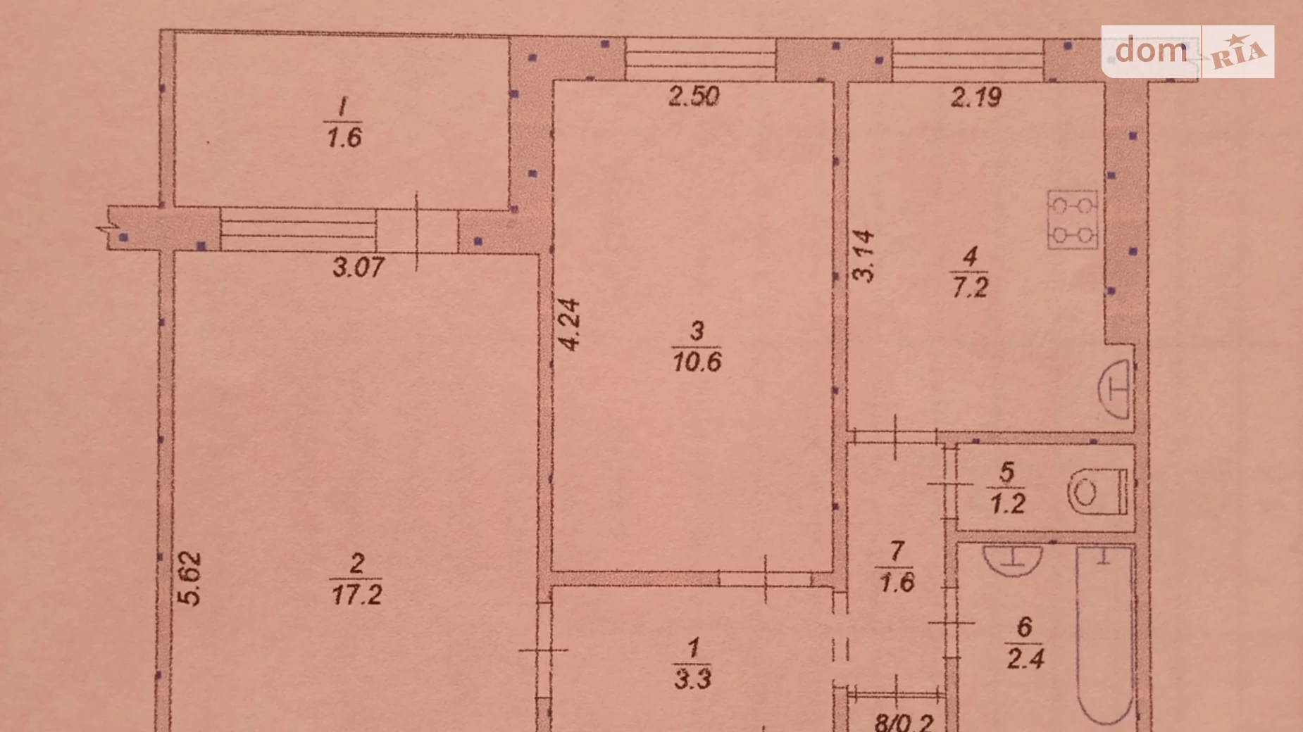 Продается 2-комнатная квартира 45.3 кв. м в Кривом Роге, ул. Украинская, 1 - фото 2