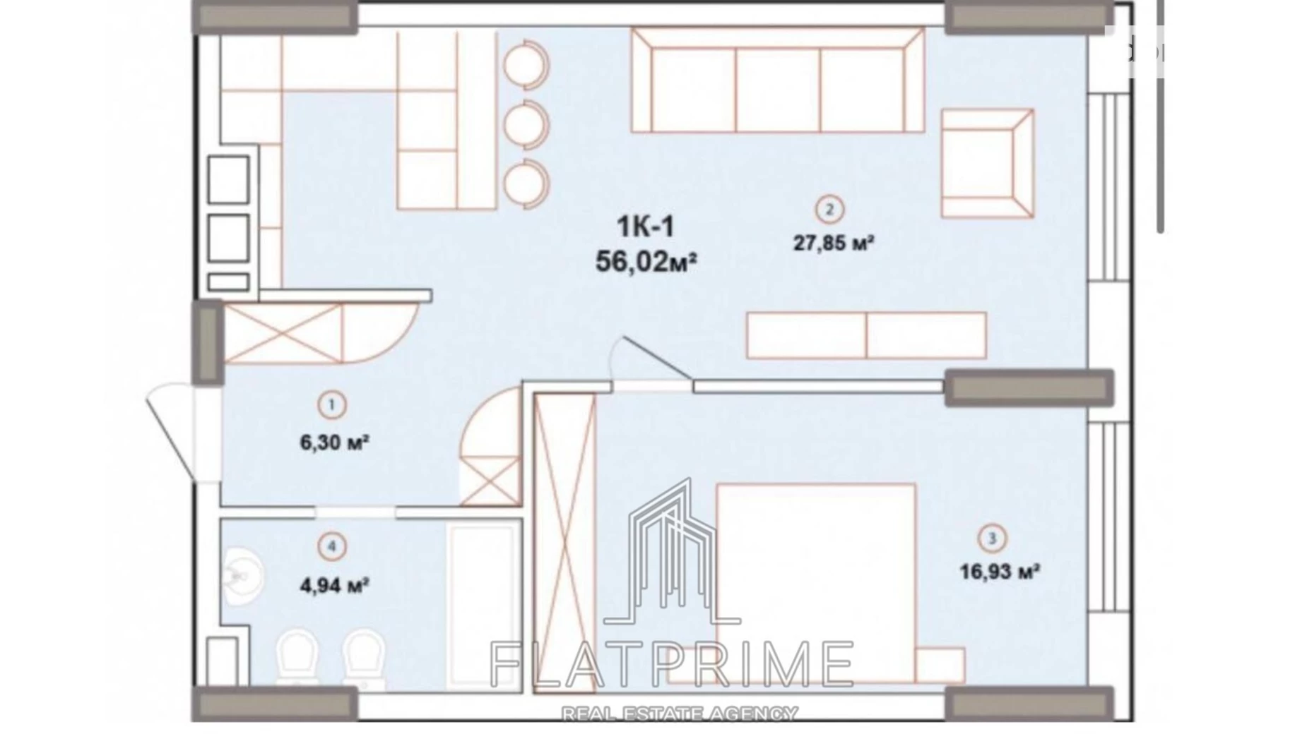 Продается 1-комнатная квартира 56.1 кв. м в Киеве, ул. Зверинецкая, 70А - фото 2