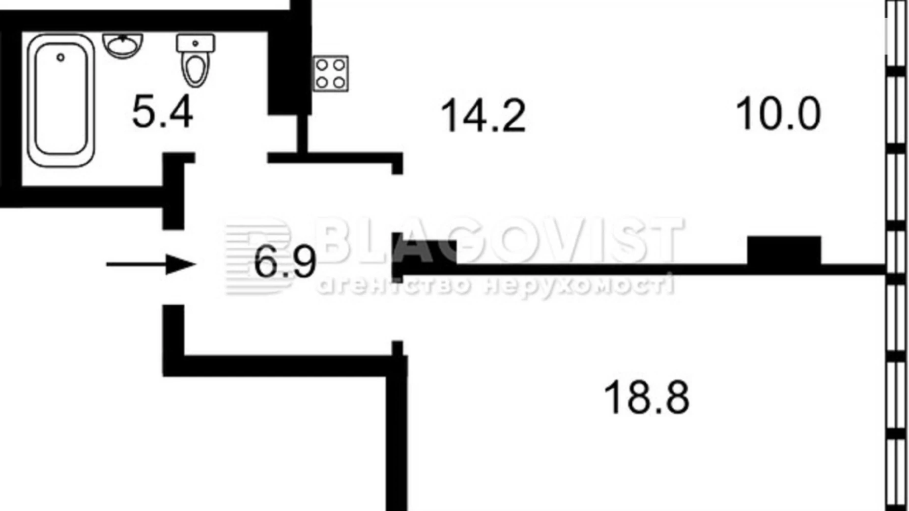 Продается 2-комнатная квартира 58 кв. м в Киеве, ул. Левка Лукьяненко, 21/19 - фото 2
