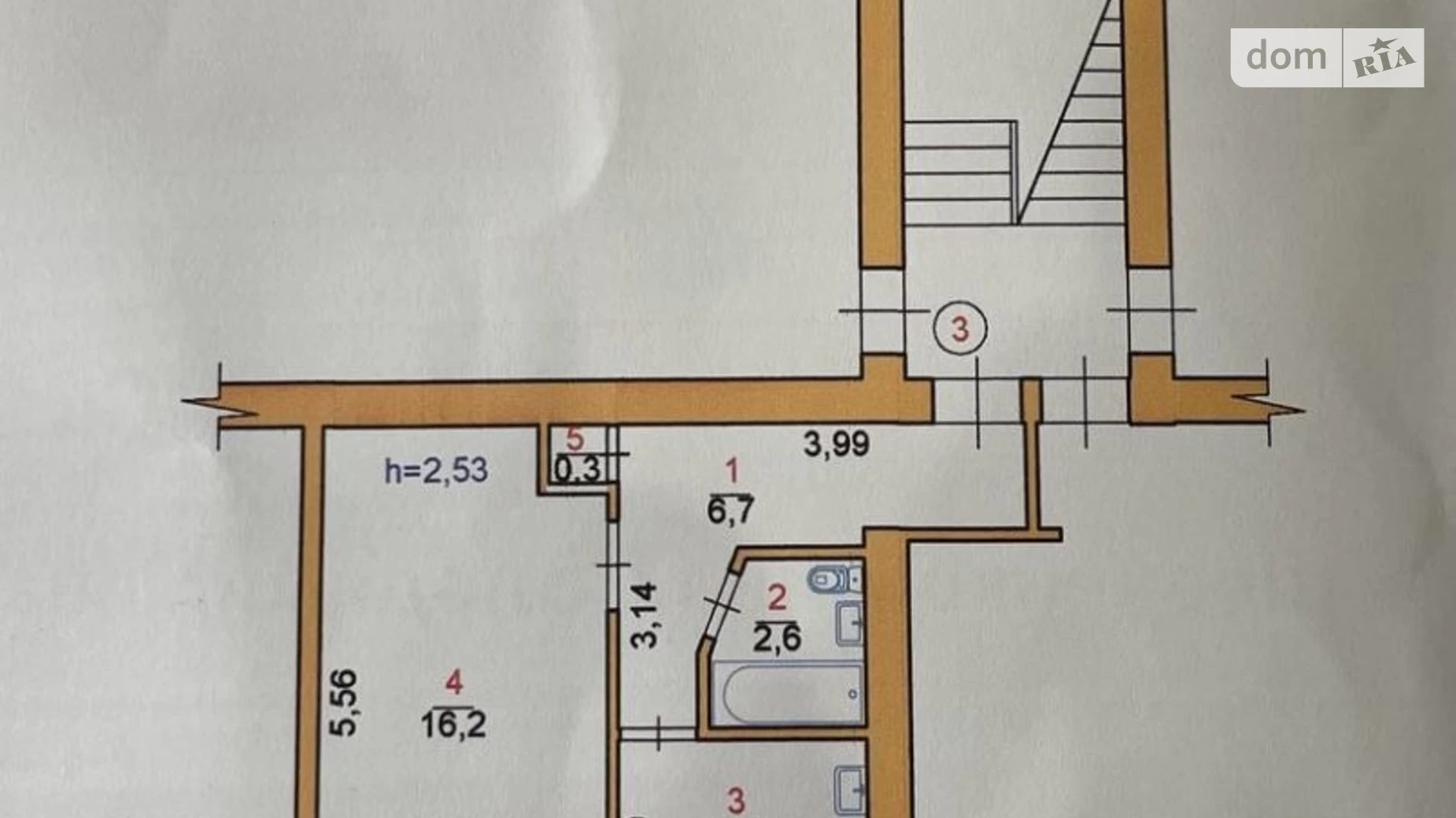 Продается 1-комнатная квартира 35.2 кв. м в Хмельницком, ул. Черновола, 59 - фото 2