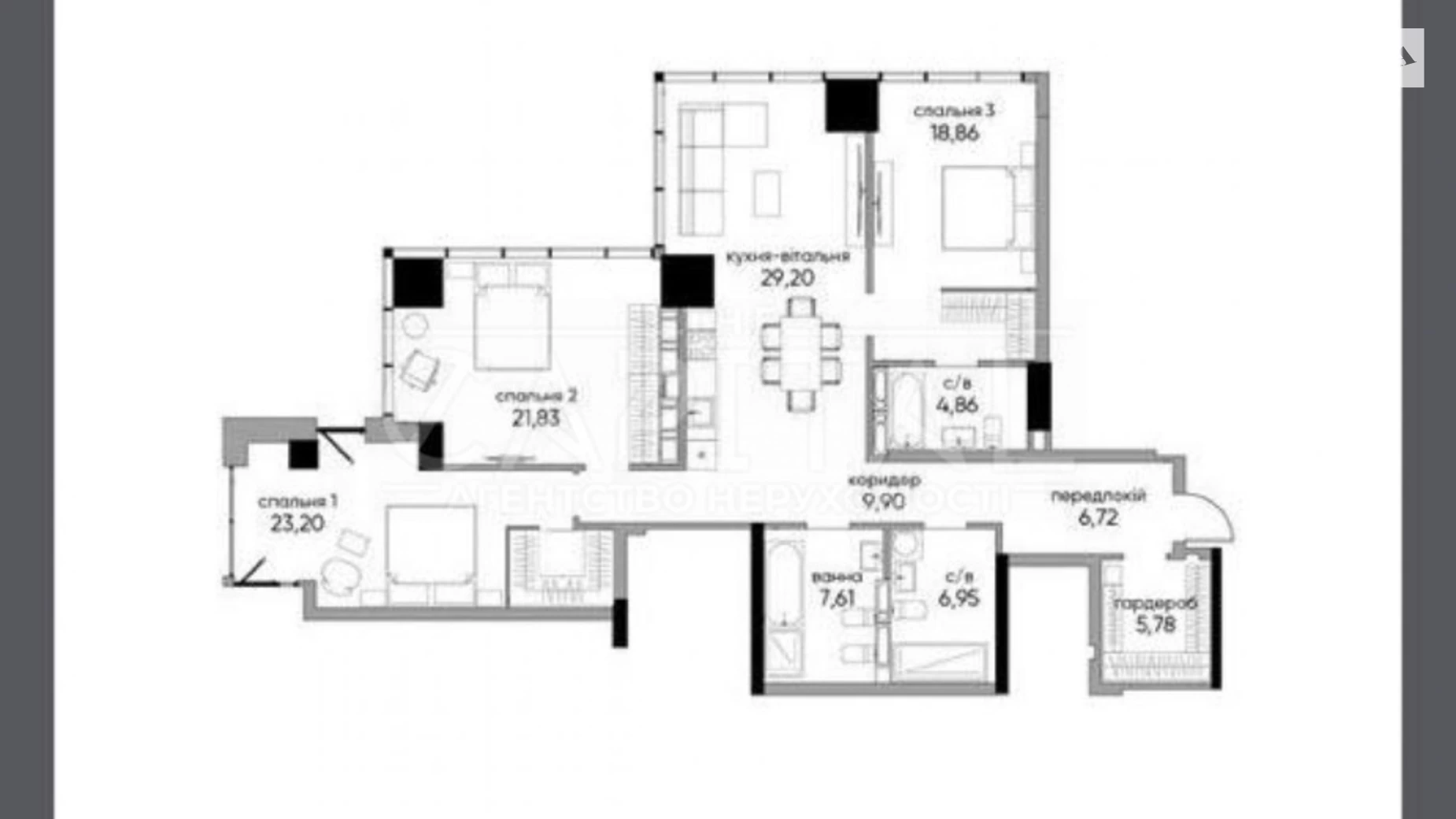 Продается 3-комнатная квартира 137 кв. м в Киеве, ул. Антоновича(Горького), 136-138 - фото 3