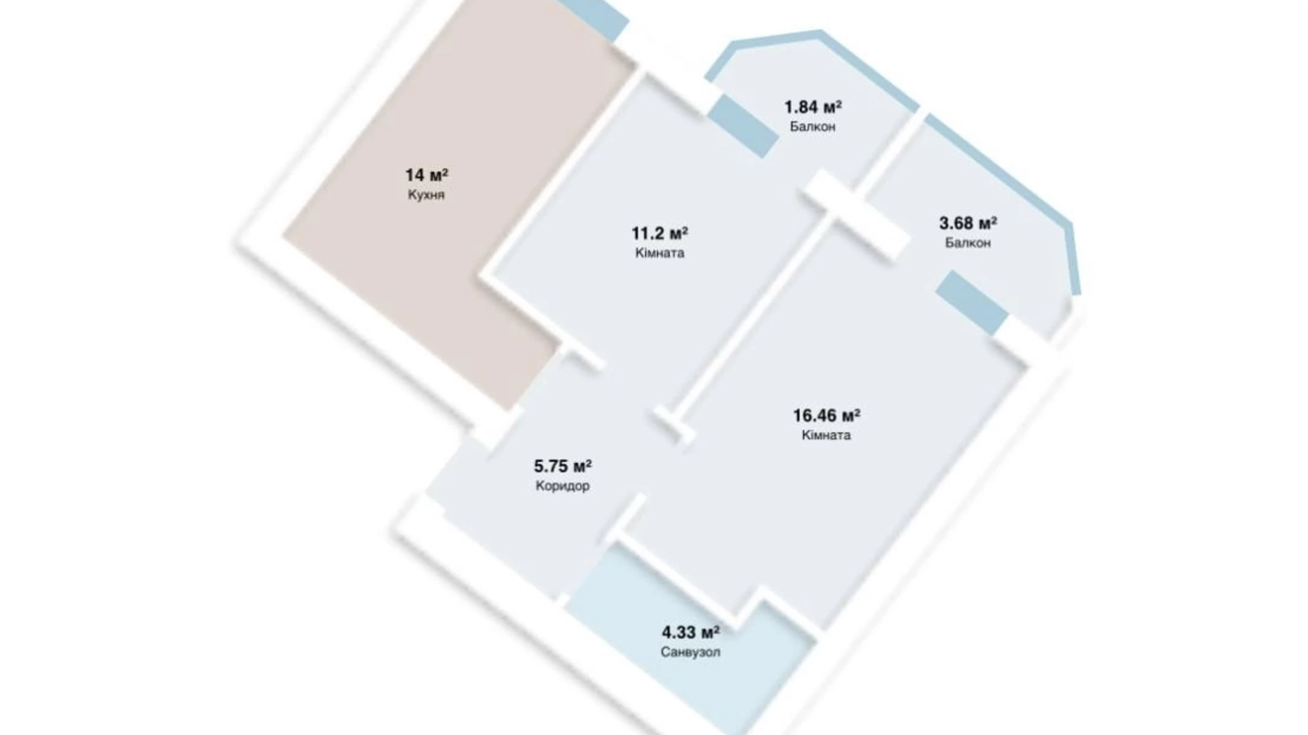 Продається 2-кімнатна квартира 55 кв. м у Гатне, вул. Сімейна, 1 - фото 3