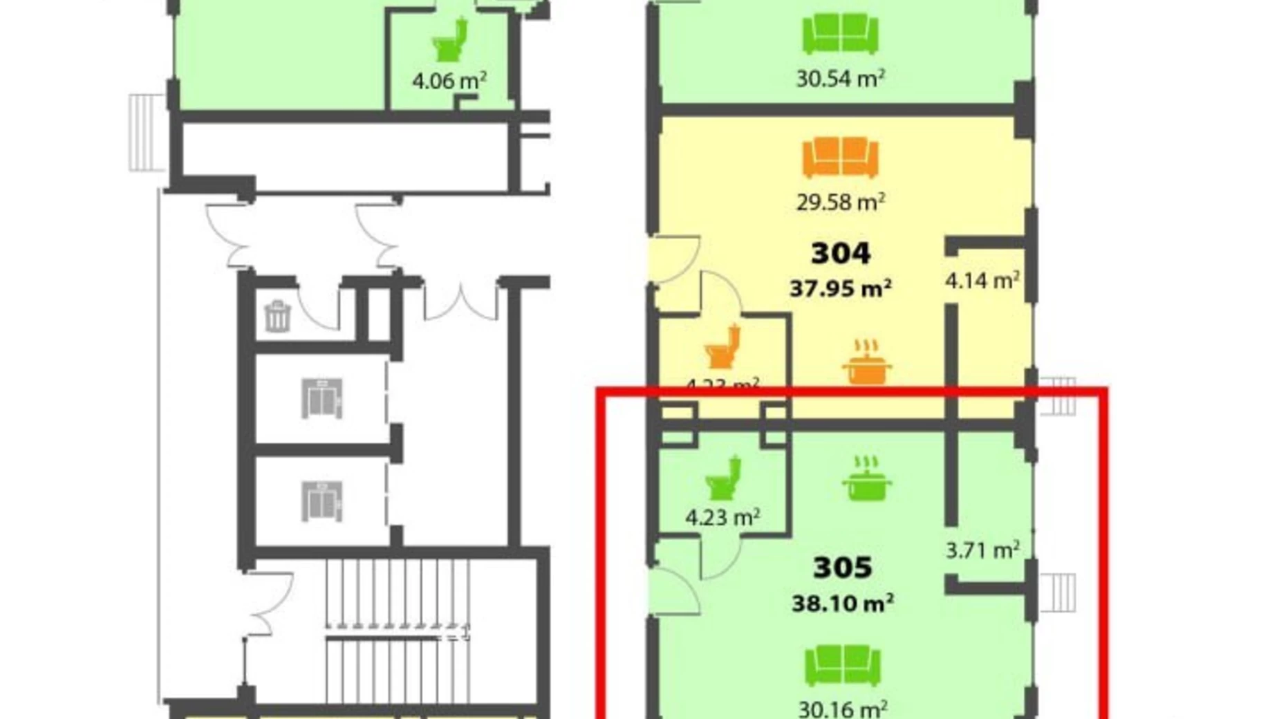 Продается 1-комнатная квартира 37.9 кв. м в Днепре, цена: 42000 $ - фото 2
