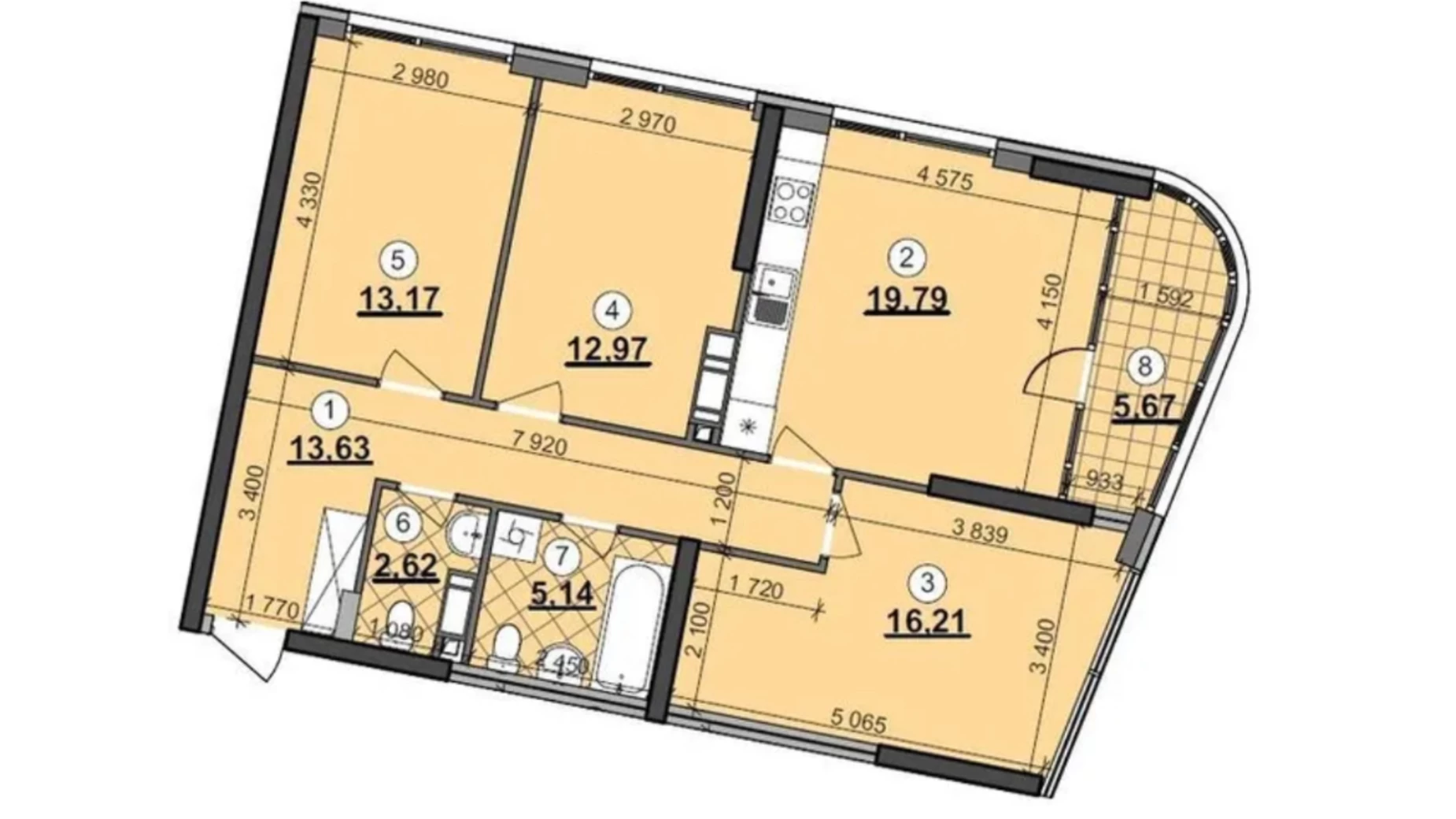 Продается 3-комнатная квартира 90 кв. м в Киеве, наб. Днепровская, 15Є - фото 2