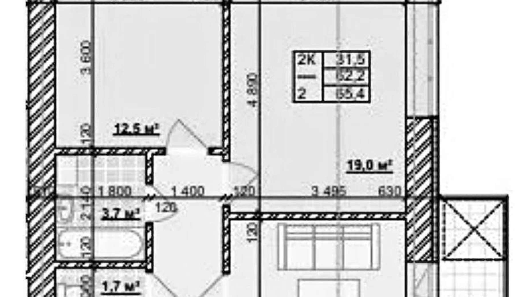 Продается 2-комнатная квартира 65.4 кв. м в Ивано-Франковске, ул. Приозерная, 23 - фото 2