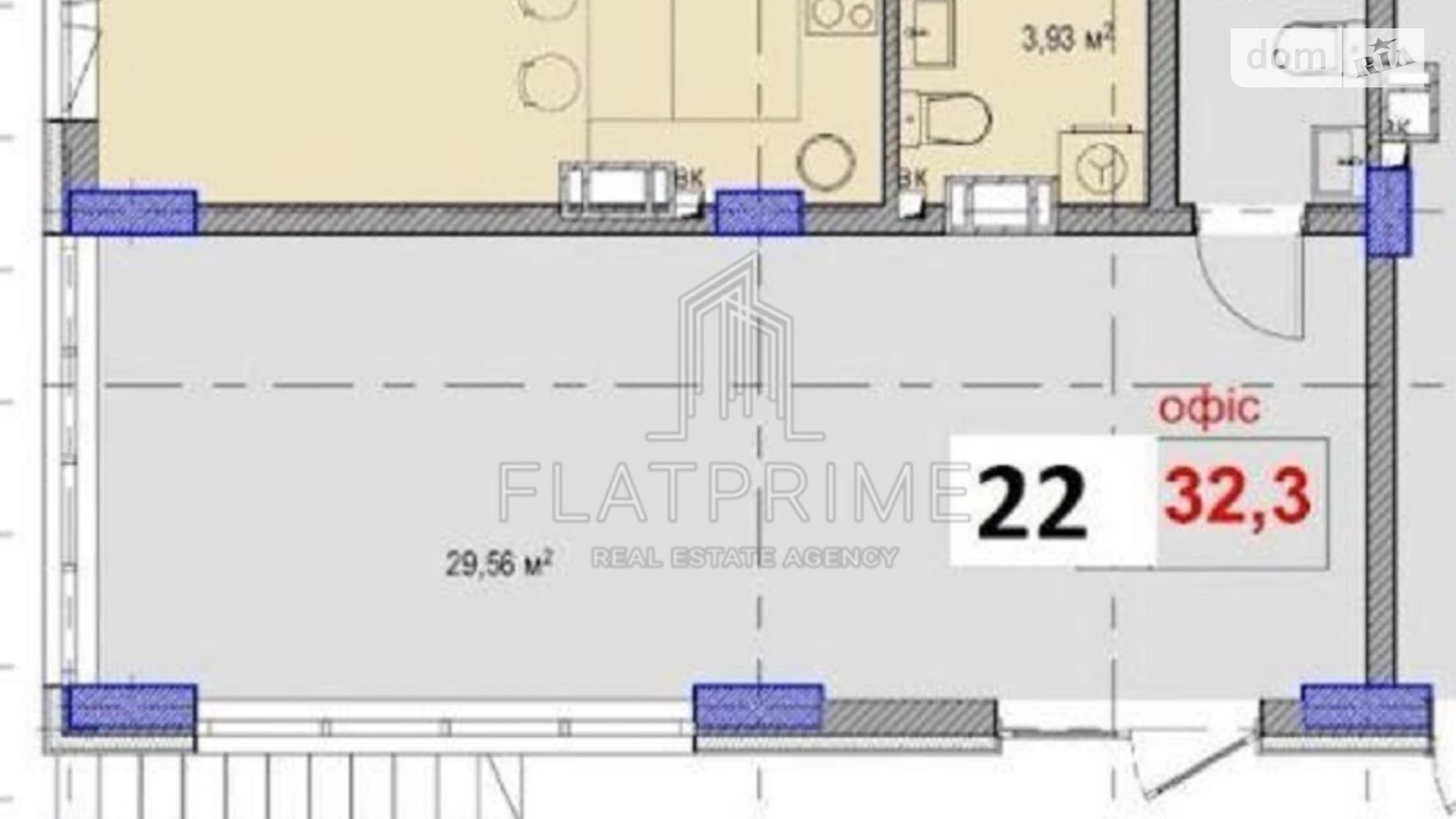 Продается 1-комнатная квартира 32.3 кв. м в Киеве, ул. Вишневая - фото 2