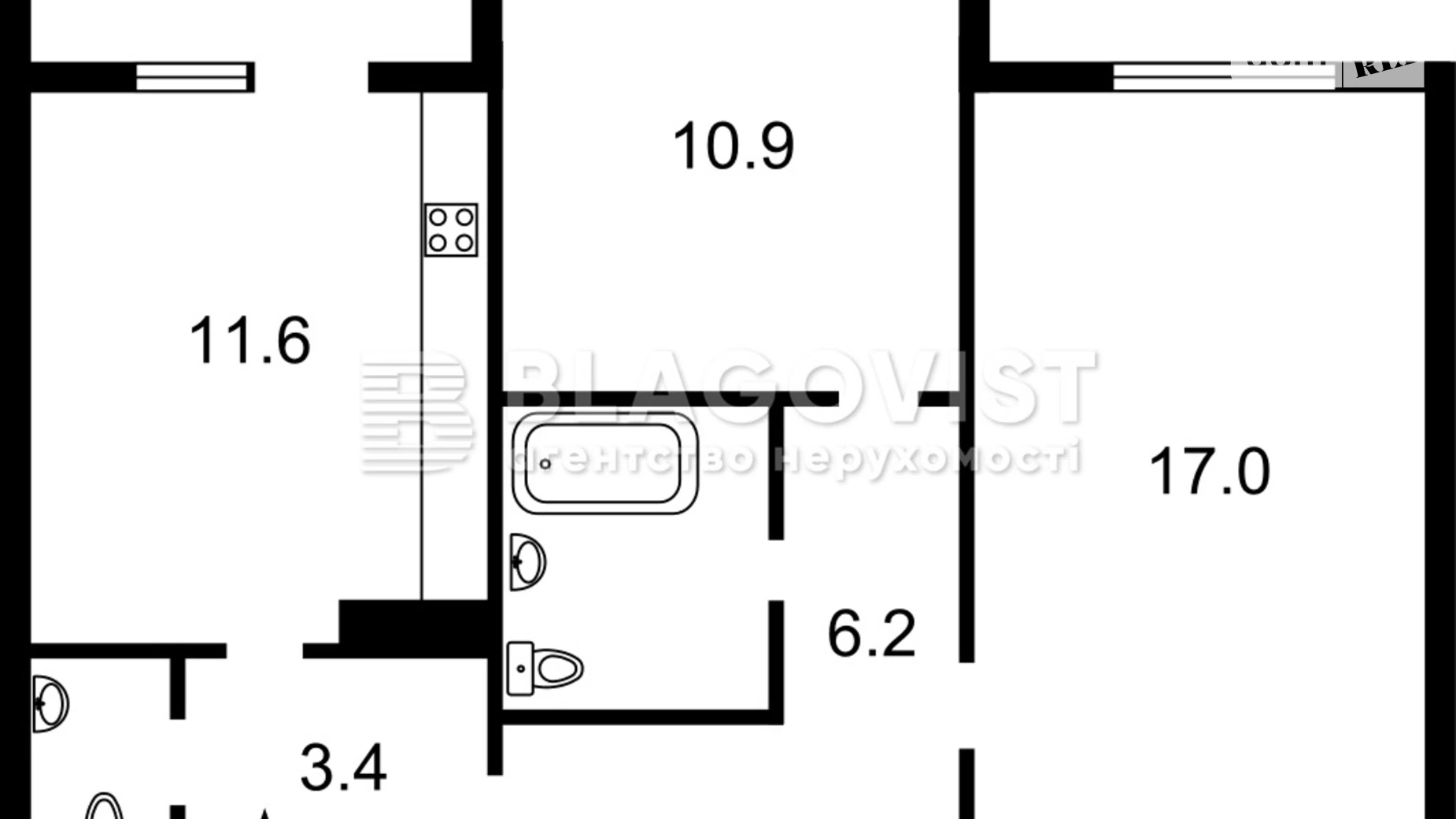 Продается 2-комнатная квартира 57.5 кв. м в Киеве, просп. Академика Глушкова, 6/1 - фото 2