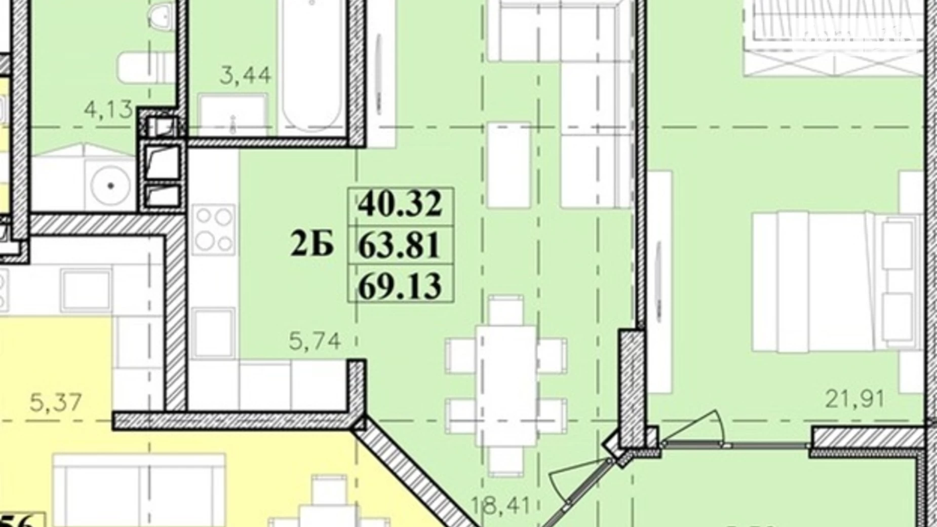 Продается 2-комнатная квартира 67.5 кв. м в Одессе, цена: 61425 $ - фото 2