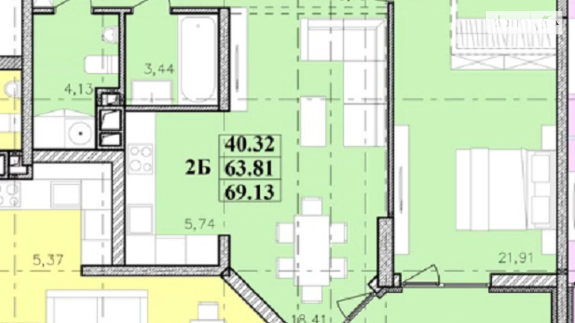 Продается 2-комнатная квартира 68 кв. м в Одессе, цена: 61425 $ - фото 2