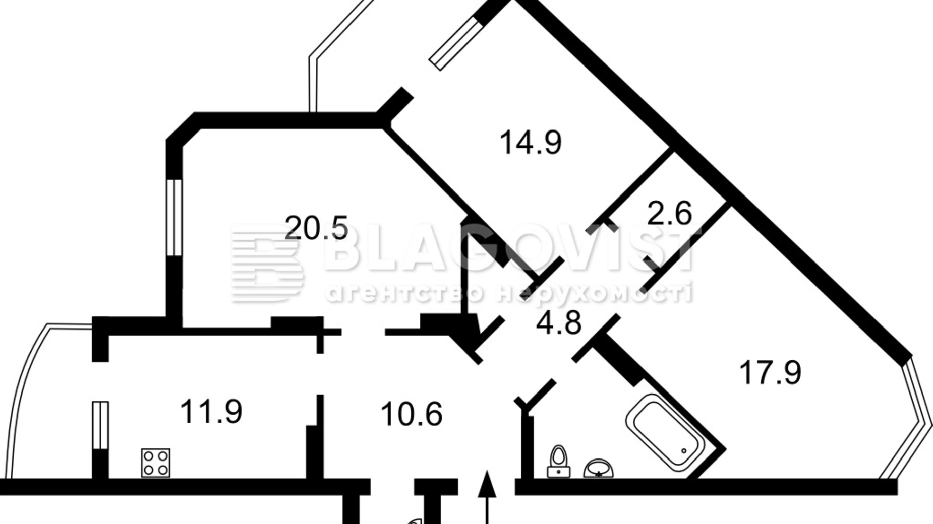 Продається 3-кімнатна квартира 78 кв. м у Києві, вул. Смілянська, 15 - фото 2
