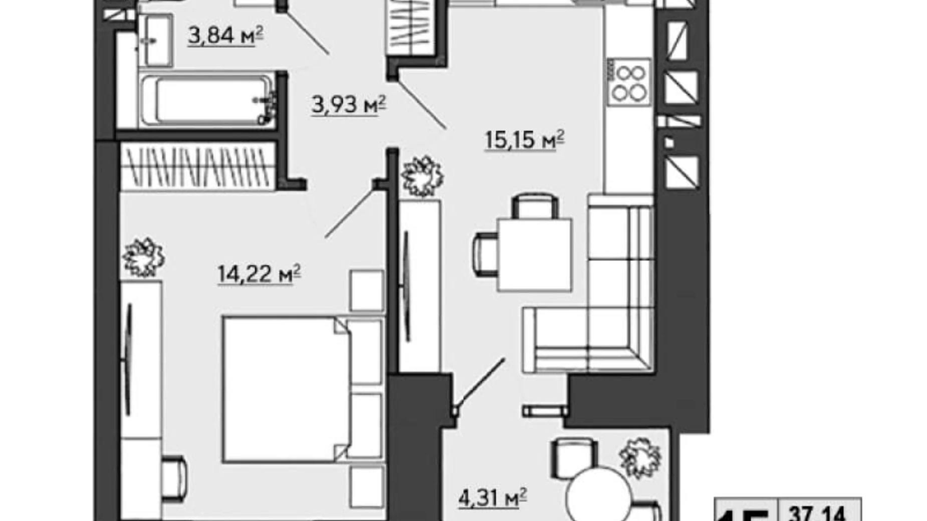 Продается 1-комнатная квартира 42 кв. м в Ровно, цена: 48800 $ - фото 3