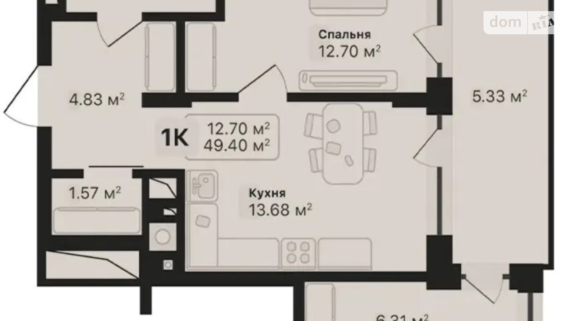 Продається 1-кімнатна квартира 49.4 кв. м у Львові, пров. Заозерний - фото 3