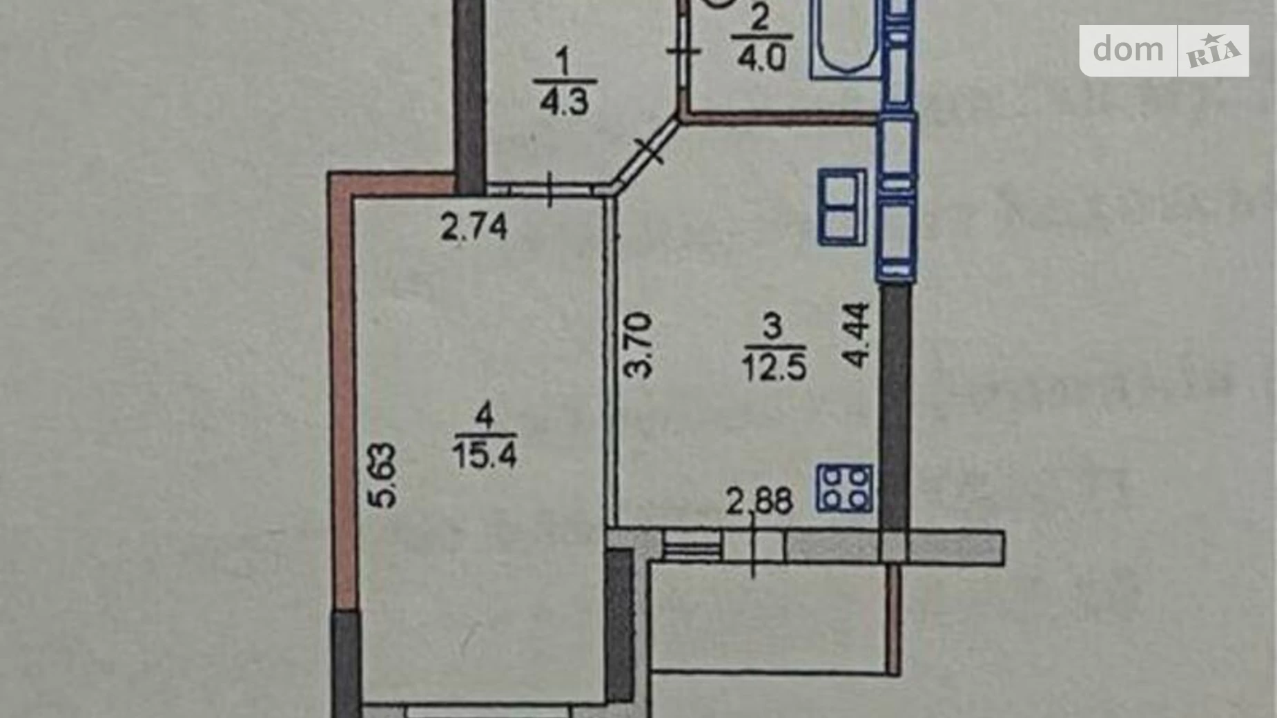 Продается 1-комнатная квартира 37.8 кв. м в Киеве, ул. Каховская, 62 - фото 4