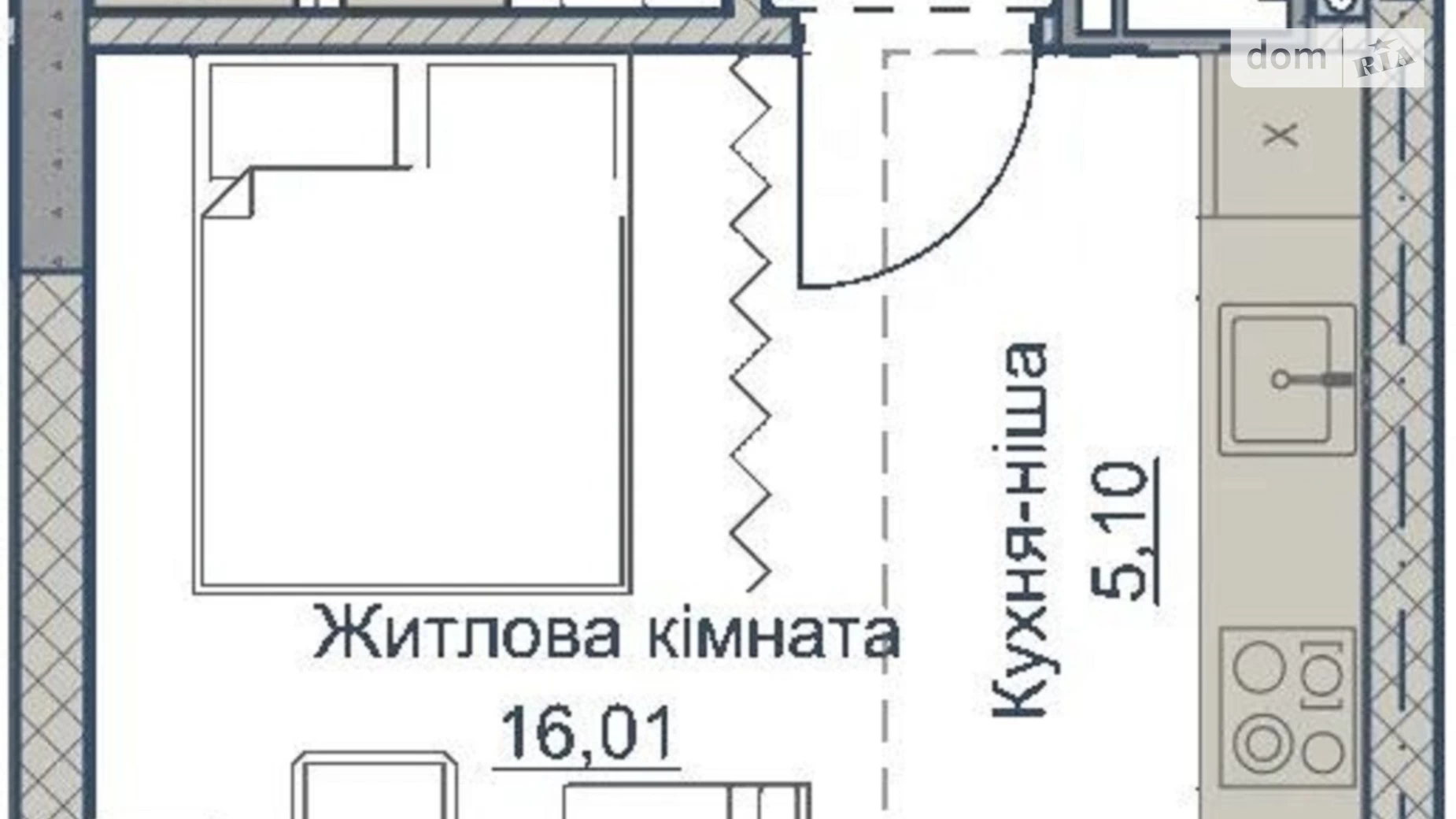Продається 1-кімнатна квартира 30.4 кв. м у, цена: 32000 $ - фото 3