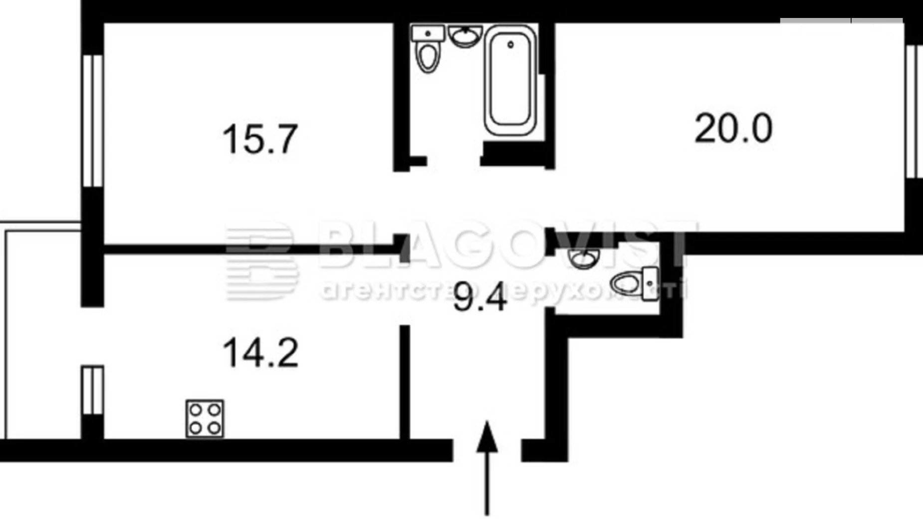 Продается 2-комнатная квартира 68 кв. м в Киеве, ул. Метрологическая, 21Б - фото 2
