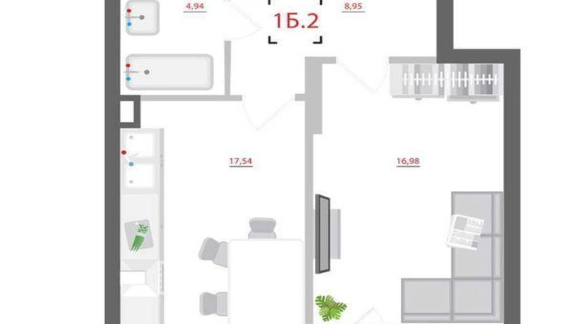 Продается 1-комнатная квартира 51.35 кв. м в Киеве, ул. Мокрая(Кудряшова), 8 - фото 2