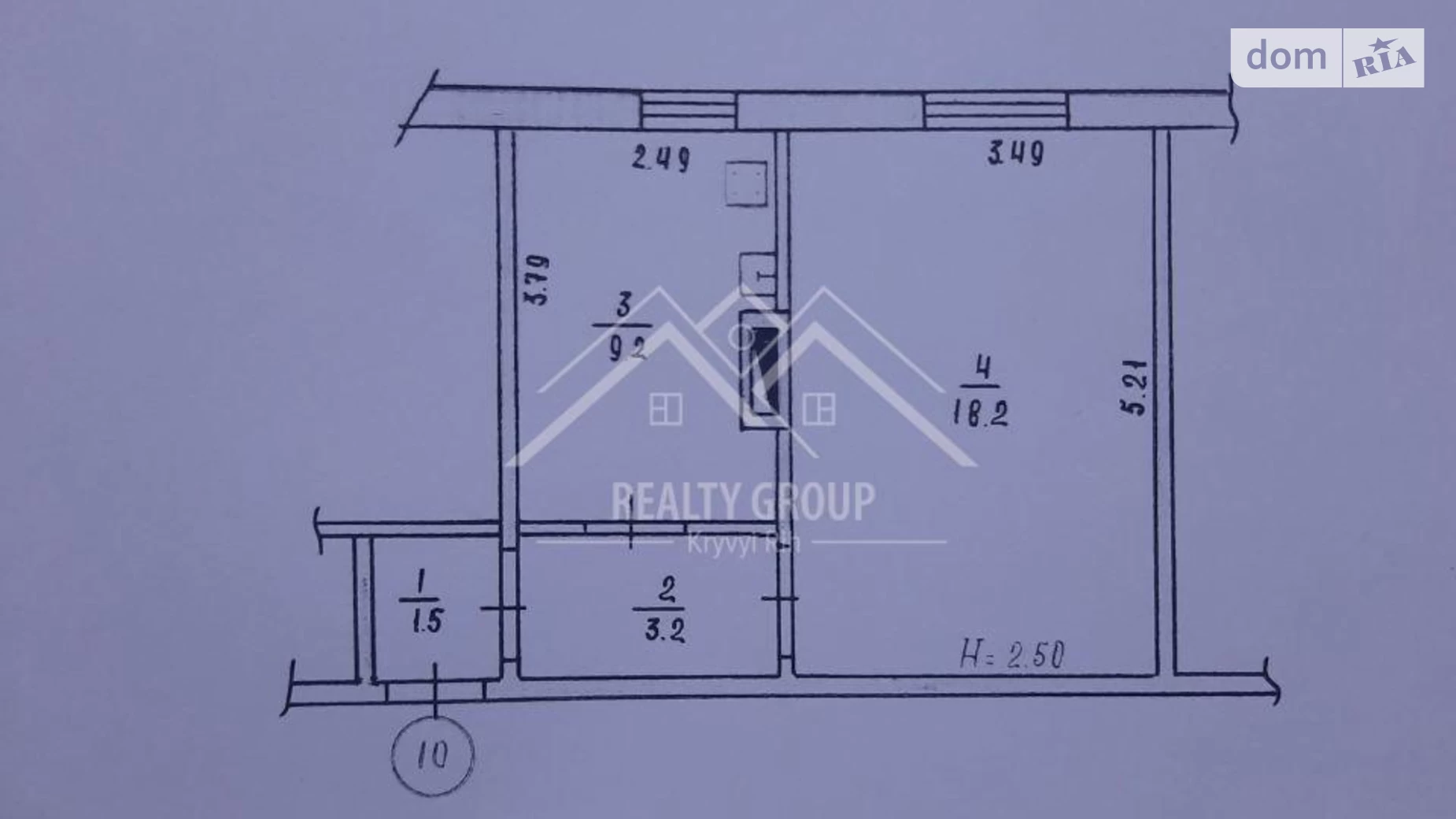 Продается 1-комнатная квартира 32.1 кв. м в Кривом Роге, ул. Авиационная, 9 - фото 4