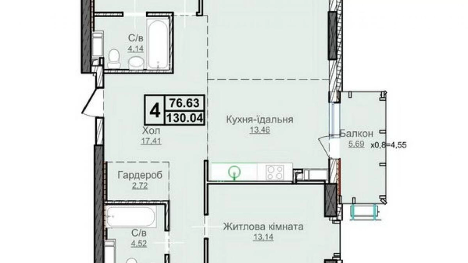 Продається 4-кімнатна квартира 130 кв. м у Києві, вул. Андрія Верхогляда(Драгомирова), 4 - фото 3