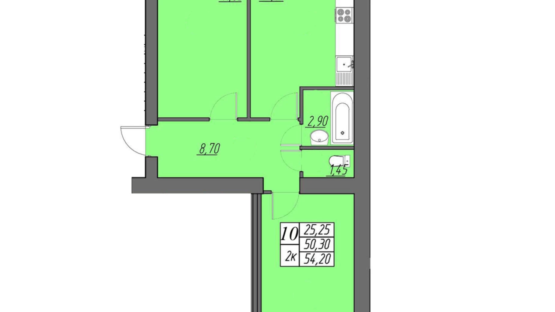 Продається 2-кімнатна квартира 55 кв. м у Байківці, вул. Сонячна - фото 3