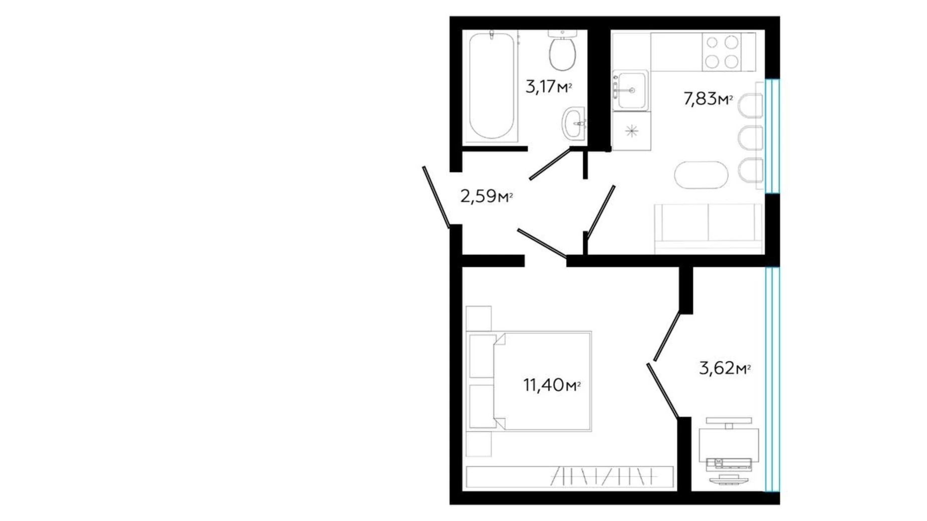 Продается 1-комнатная квартира 28 кв. м в Никитинцах, ул. Петра Маланюка(Декабристов) - фото 3