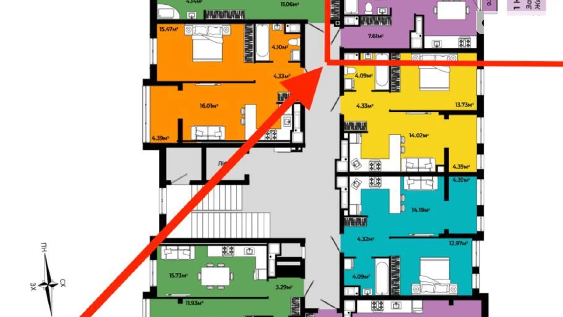 Продається 1-кімнатна квартира 42 кв. м у Львові, вул. Роксоляни, 1 - фото 5