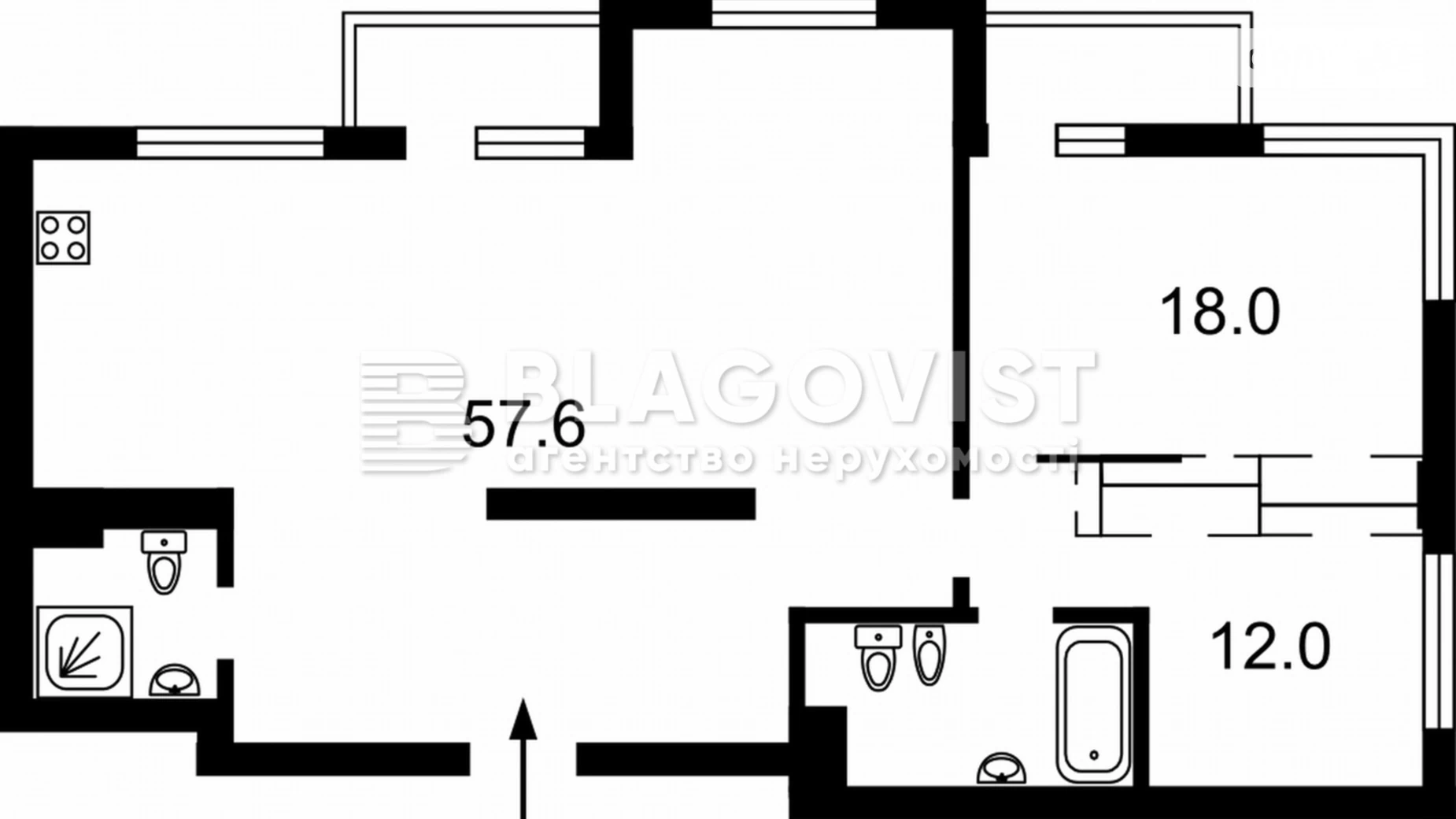 Продается 2-комнатная квартира 103 кв. м в Киеве, ул. Предславинская, 40 - фото 2