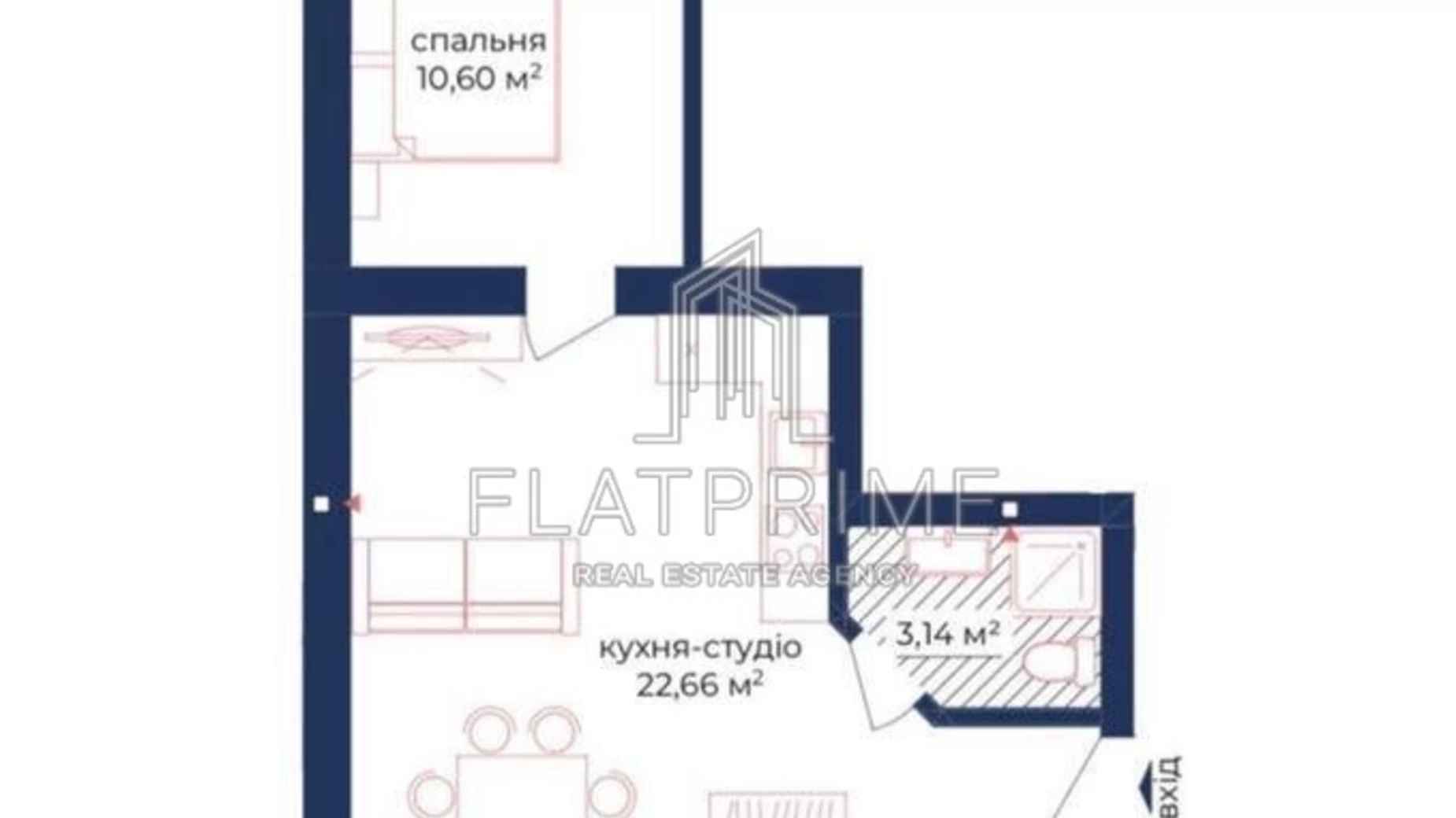 Продається 1-кімнатна квартира 36.3 кв. м у Києві, вул. Івана Білика(Яблунева) - фото 2