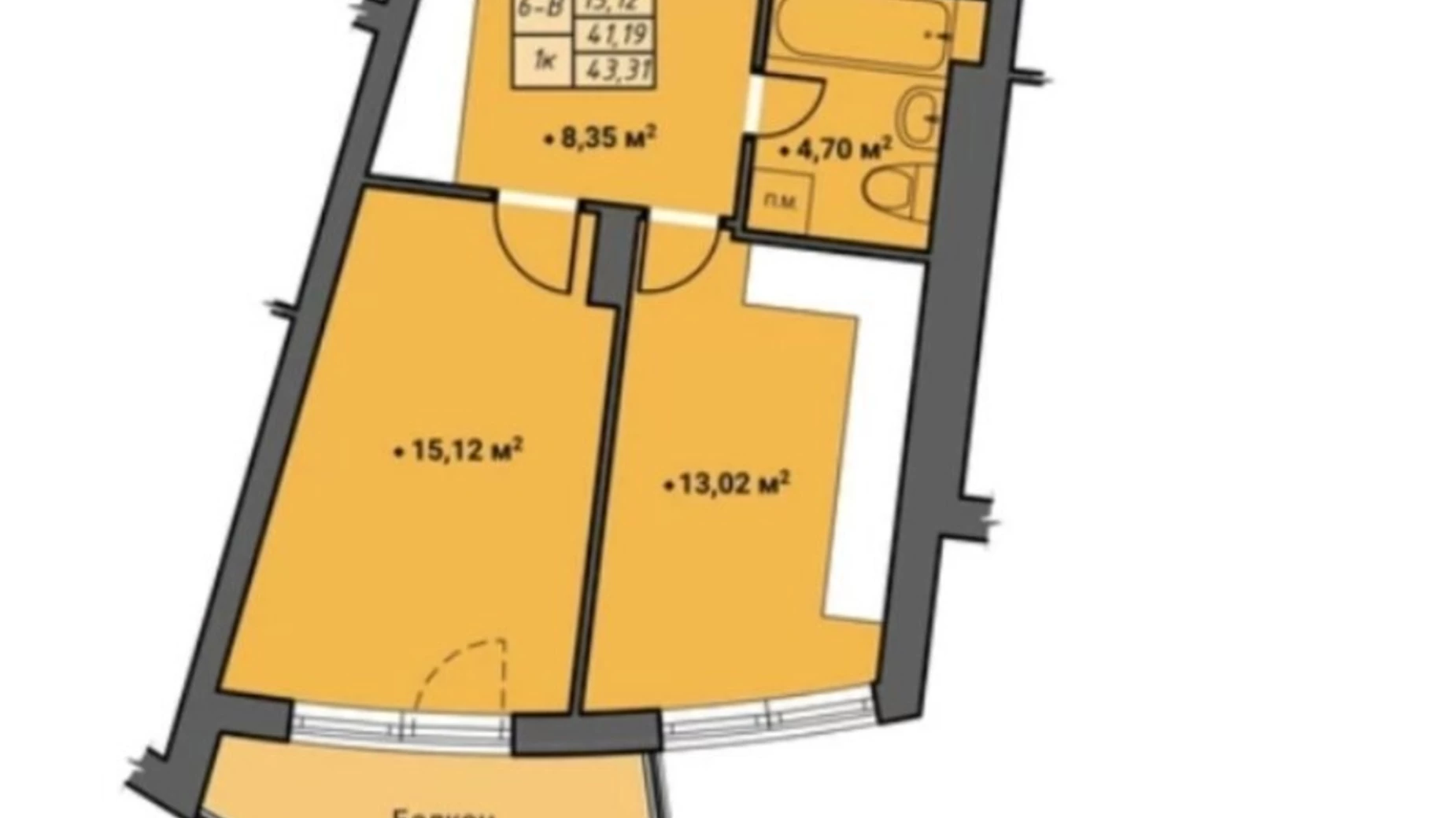 Продается 1-комнатная квартира 47 кв. м в Ровно, цена: 47500 $ - фото 3