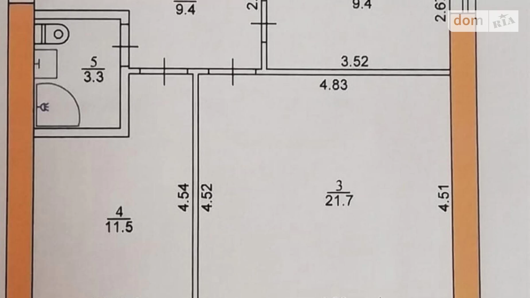 2-комнатная квартира 47 кв. м в Тернополе, ул. Полесская, 8Б - фото 3