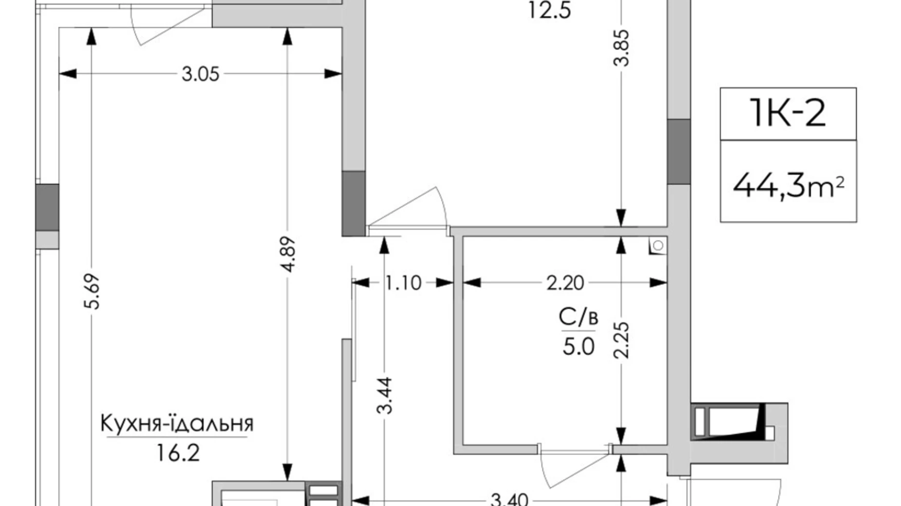 Продается 1-комнатная квартира 44.3 кв. м в Львове, ул. Вячеслава Липинского - фото 2