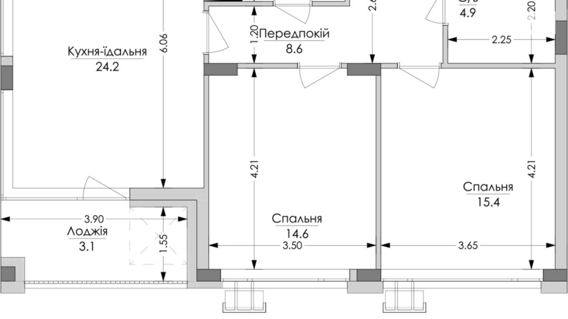 Продается 2-комнатная квартира 73.7 кв. м в Львове, ул. Вячеслава Липинского - фото 2