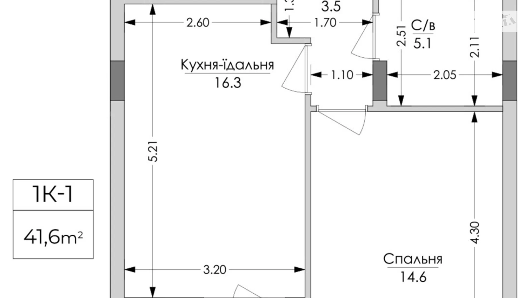 Продається 1-кімнатна квартира 41.6 кв. м у Львові, вул. В'ячеслава Липинського - фото 2