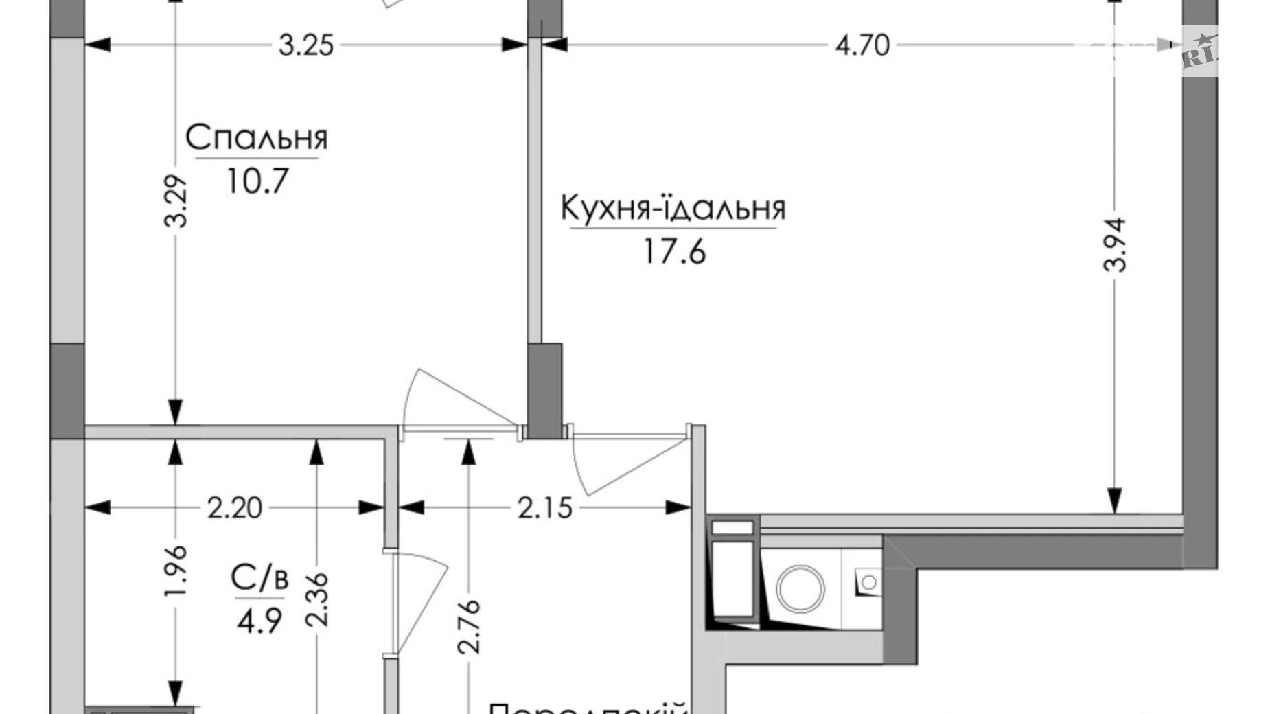 Продается 1-комнатная квартира 40.2 кв. м в Львове, ул. Вячеслава Липинского - фото 2