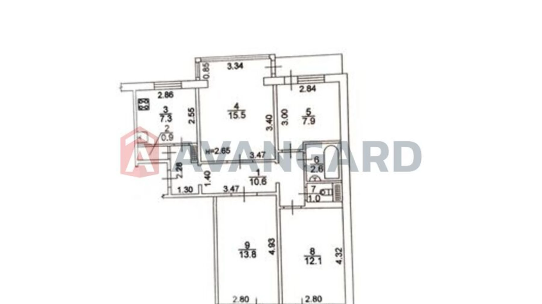 4-комнатная квартира 75 кв. м в Запорожье, ул. Рустави - фото 2