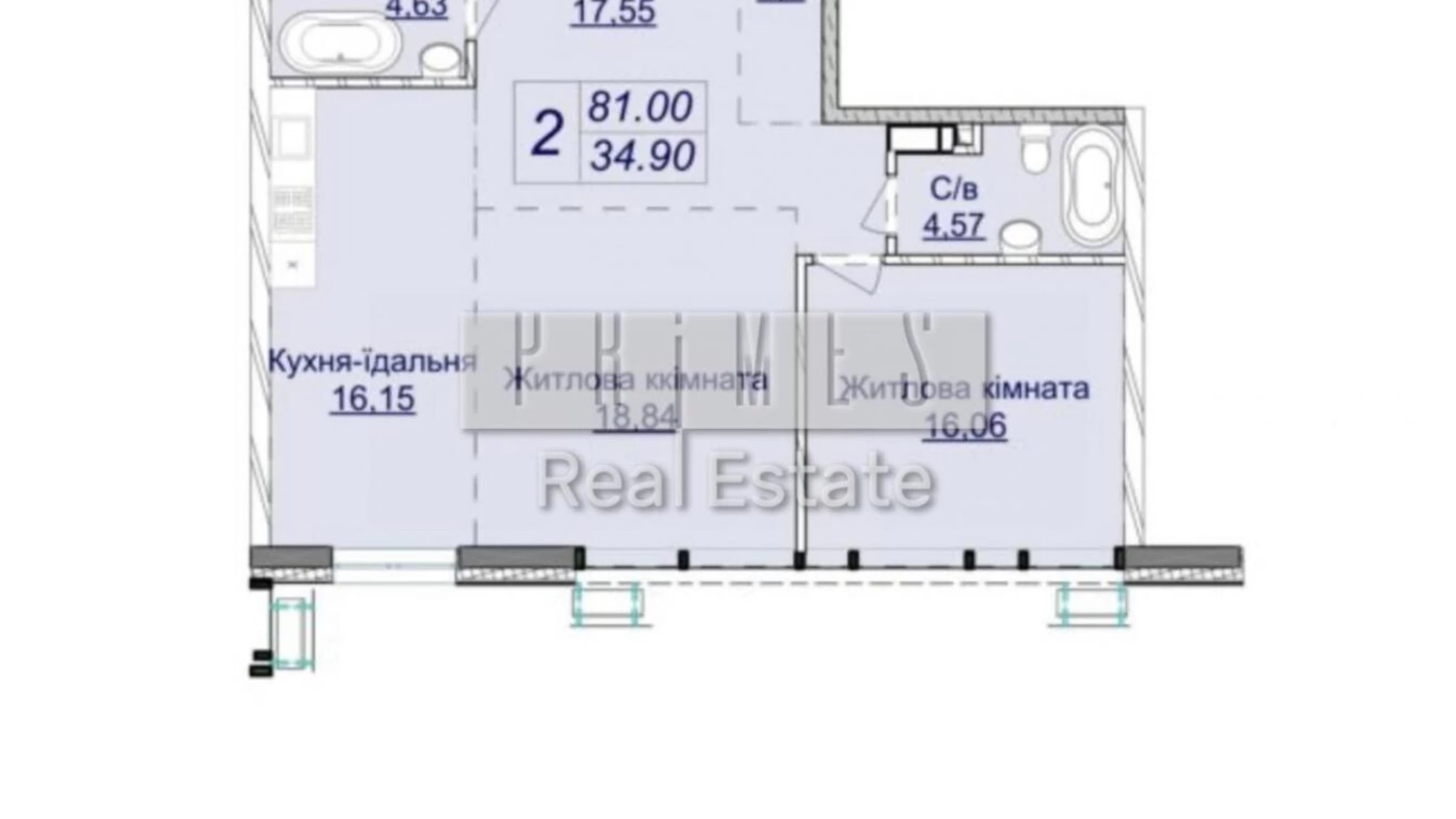 Продается 2-комнатная квартира 81 кв. м в Киеве, ул. Андрея Верхогляда(Драгомирова), 3 - фото 2