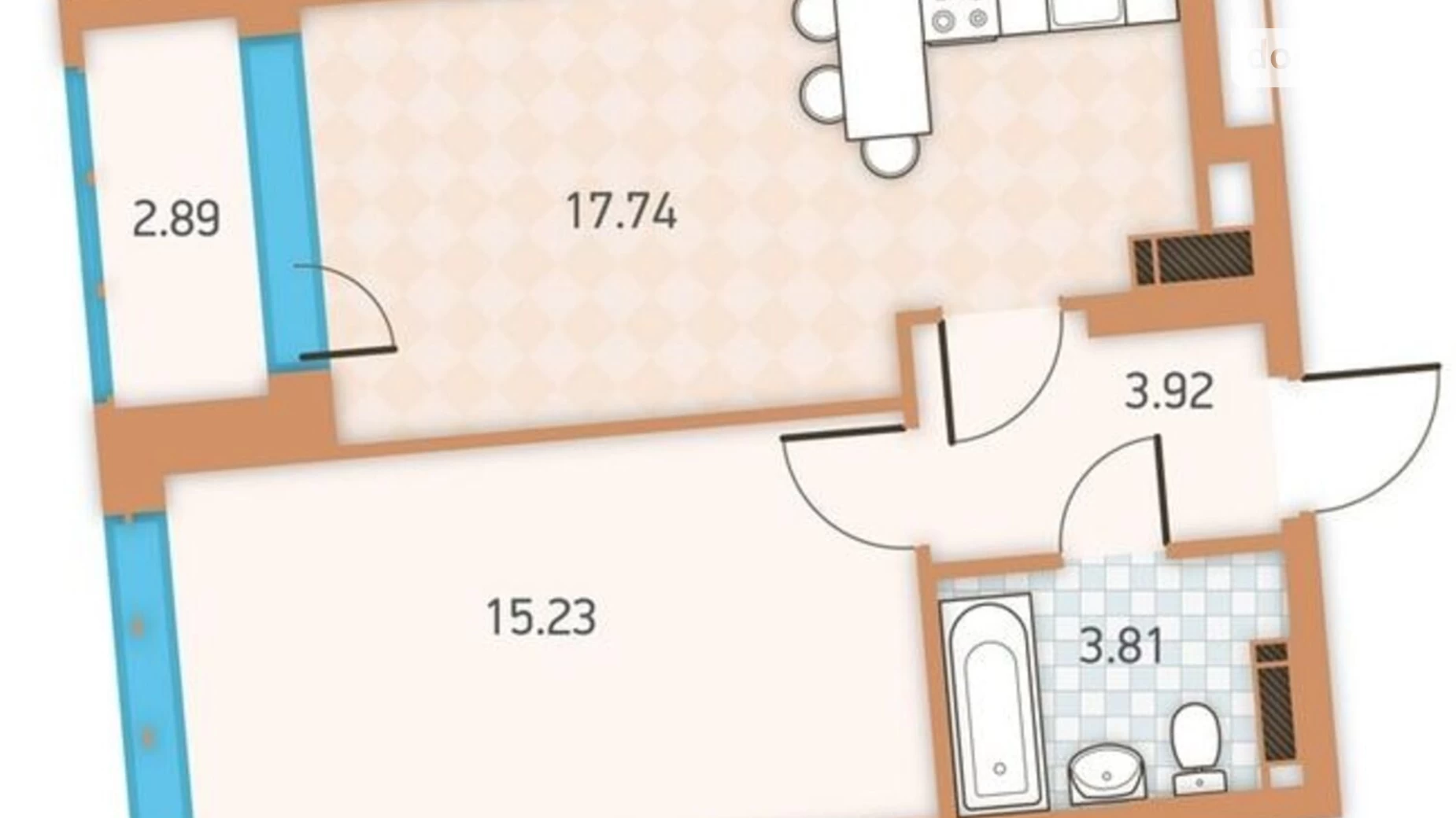 Продається 1-кімнатна квартира 44.1 кв. м у Києві, вул. Крайня, 1 - фото 3