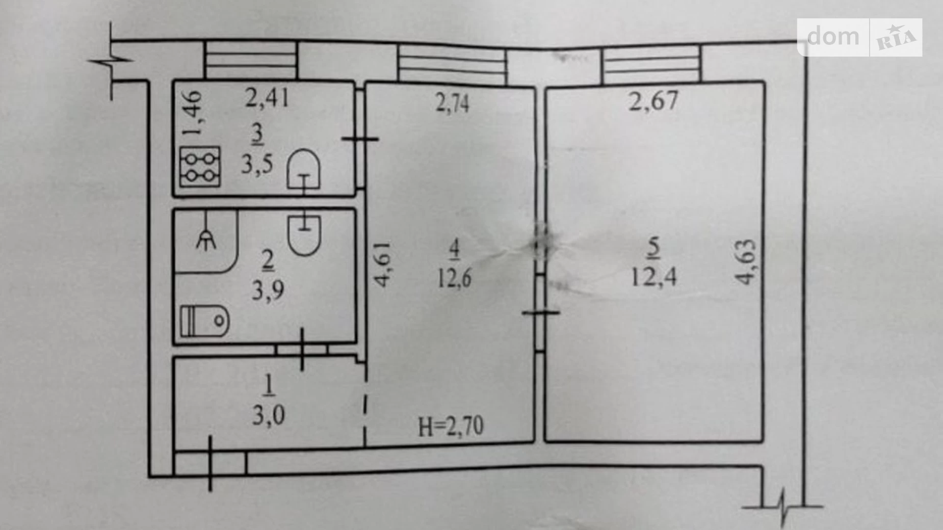Продается 2-комнатная квартира 35.4 кв. м в Кривом Роге, мкр. Военный городок-35 - фото 2