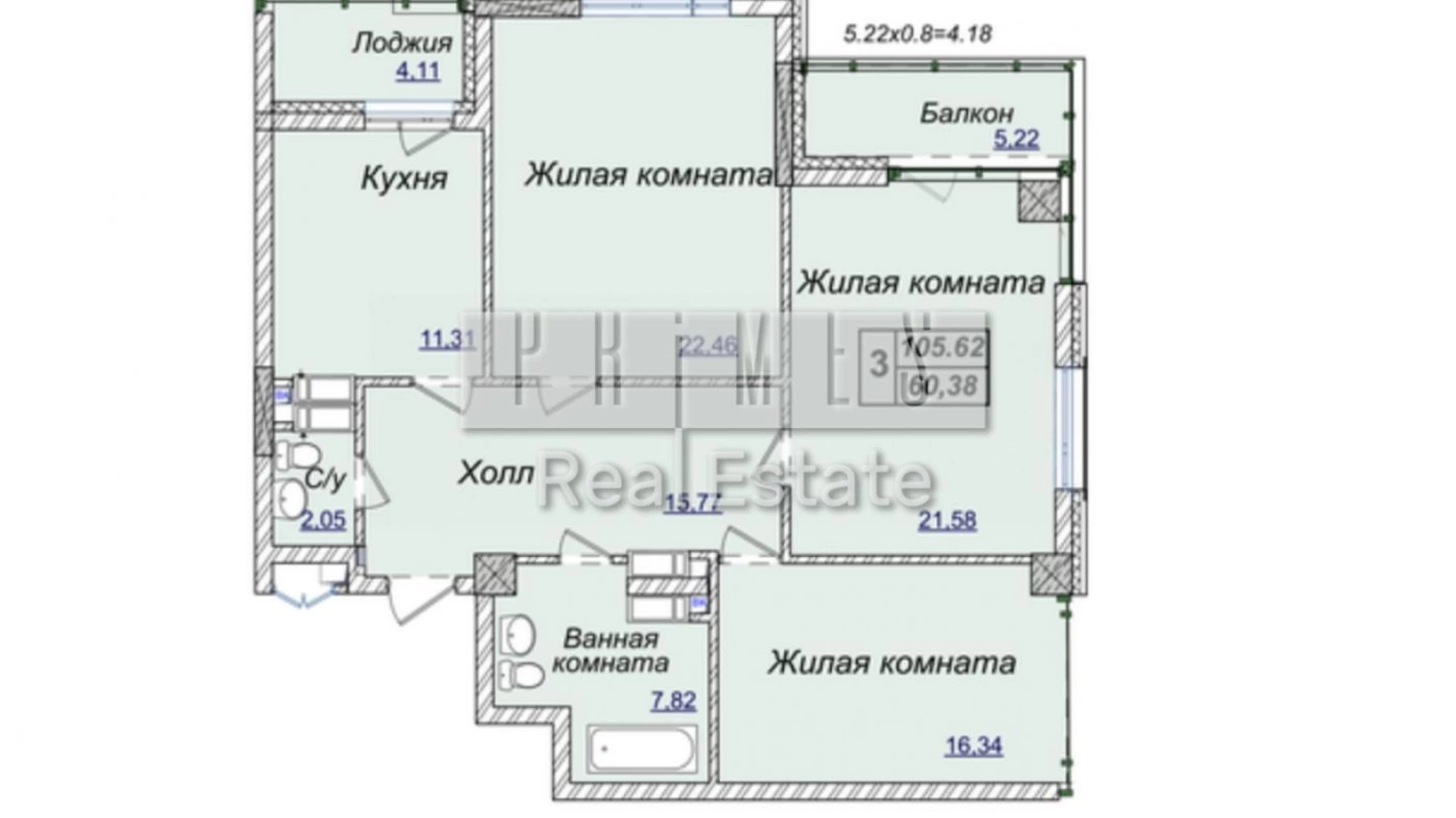 Продается 3-комнатная квартира 103.8 кв. м в Киеве, ул. Андрея Верхогляда(Драгомирова), 17В - фото 2