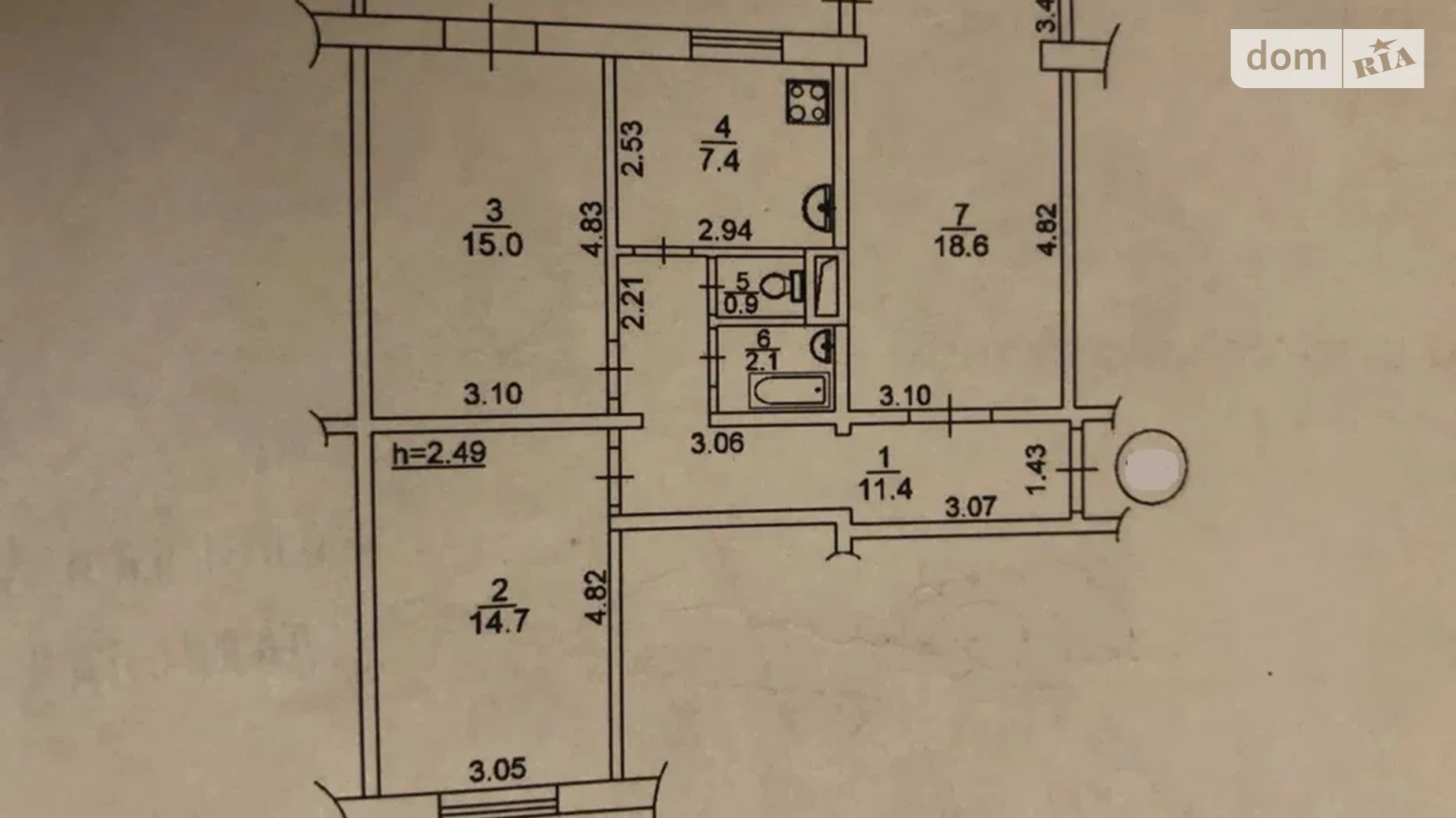 Продается 3-комнатная квартира 75.7 кв. м в Киеве, просп. Лесной, 6А - фото 2