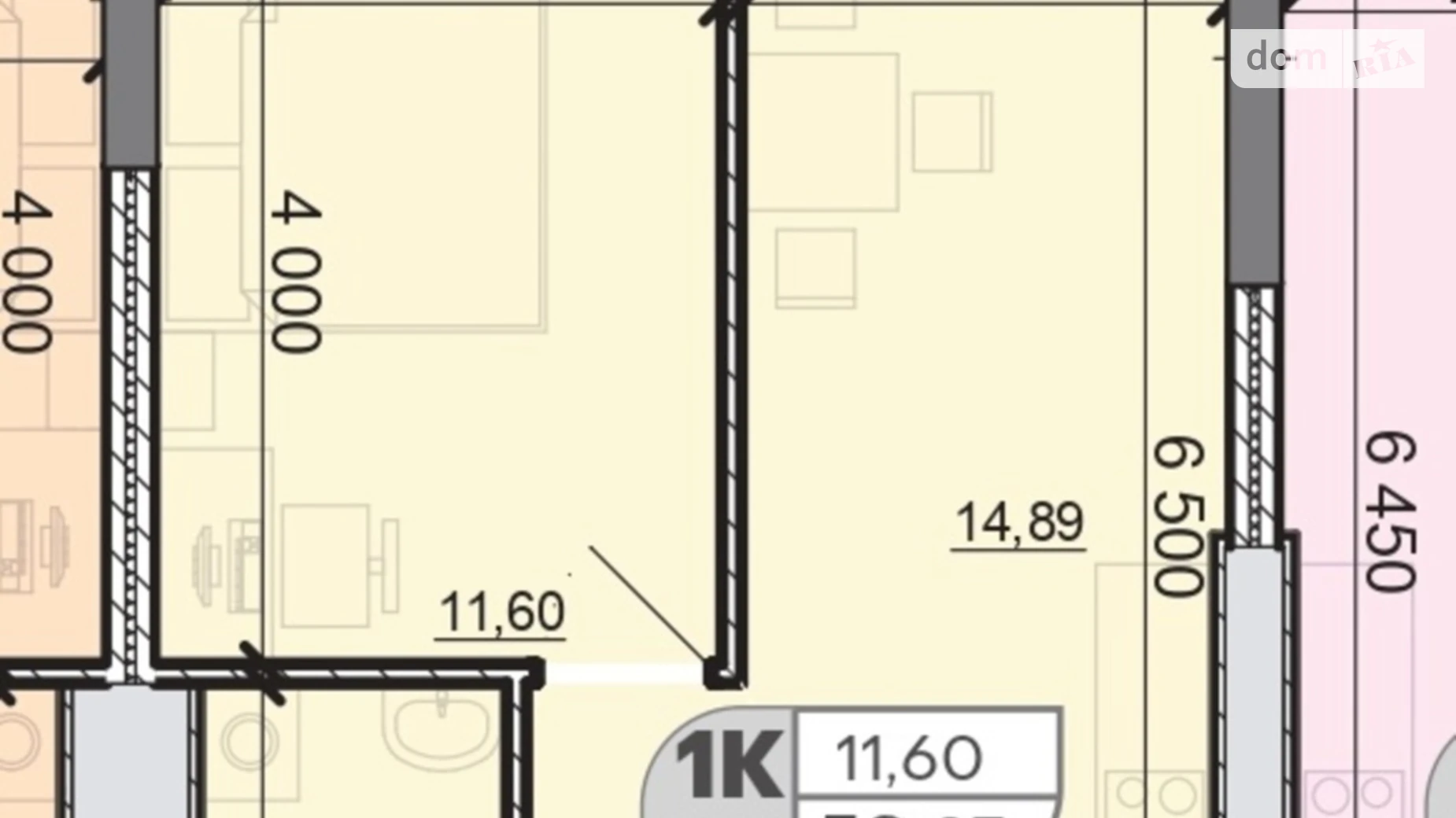 Продається 1-кімнатна квартира 39 кв. м у Лиманці, вул. Академіка Вільямса, 93 корпус 4 - фото 2